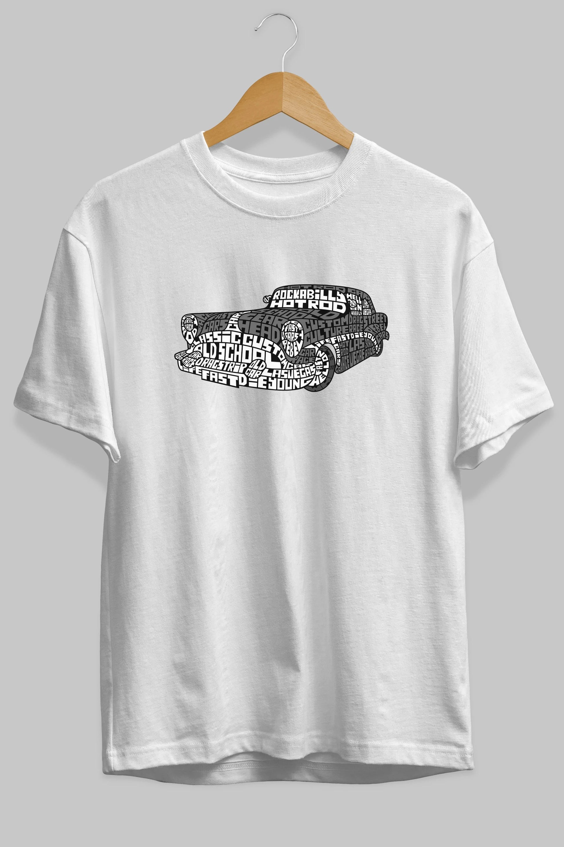 Hotrod Ön Baskılı Oversize t-shirt %100 pamuk Erkek Kadın Unisex