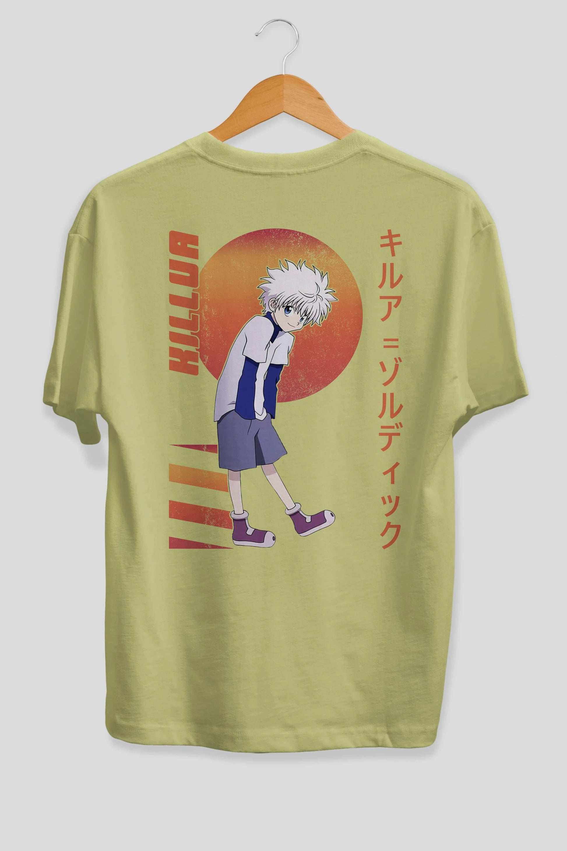 Killua Zoldyck 5 2 Anime Arka Baskılı Oversize t-shirt Erkek Kadın Unisex
