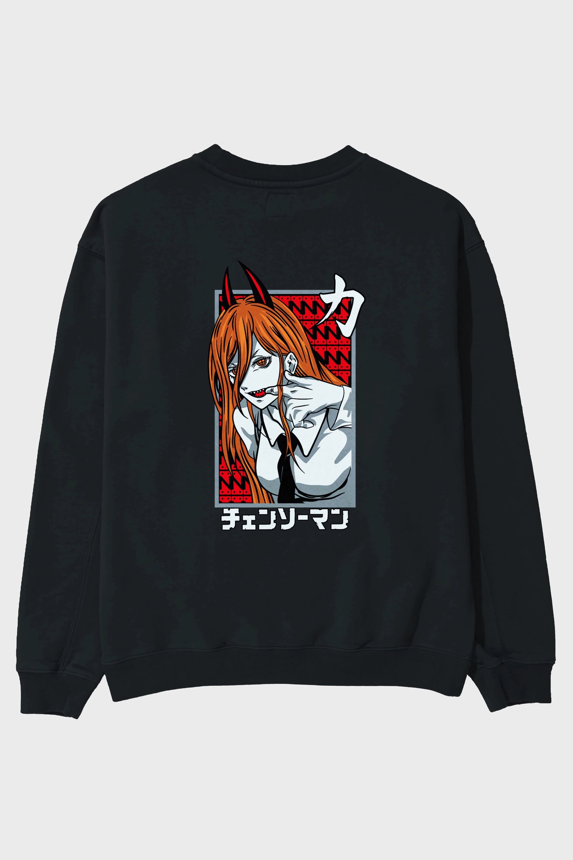 CHAINSAWMAN POWER Anime Arka Baskılı Oversize Sweatshirt Erkek Kadın Unisex