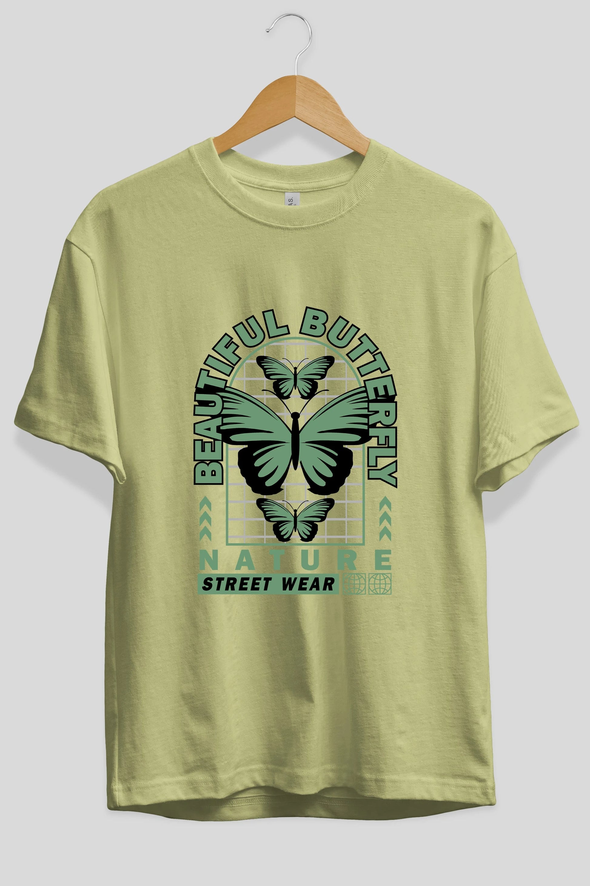 Beautiful Butterfly Ön Baskılı Oversize t-shirt Erkek Kadın Unisex