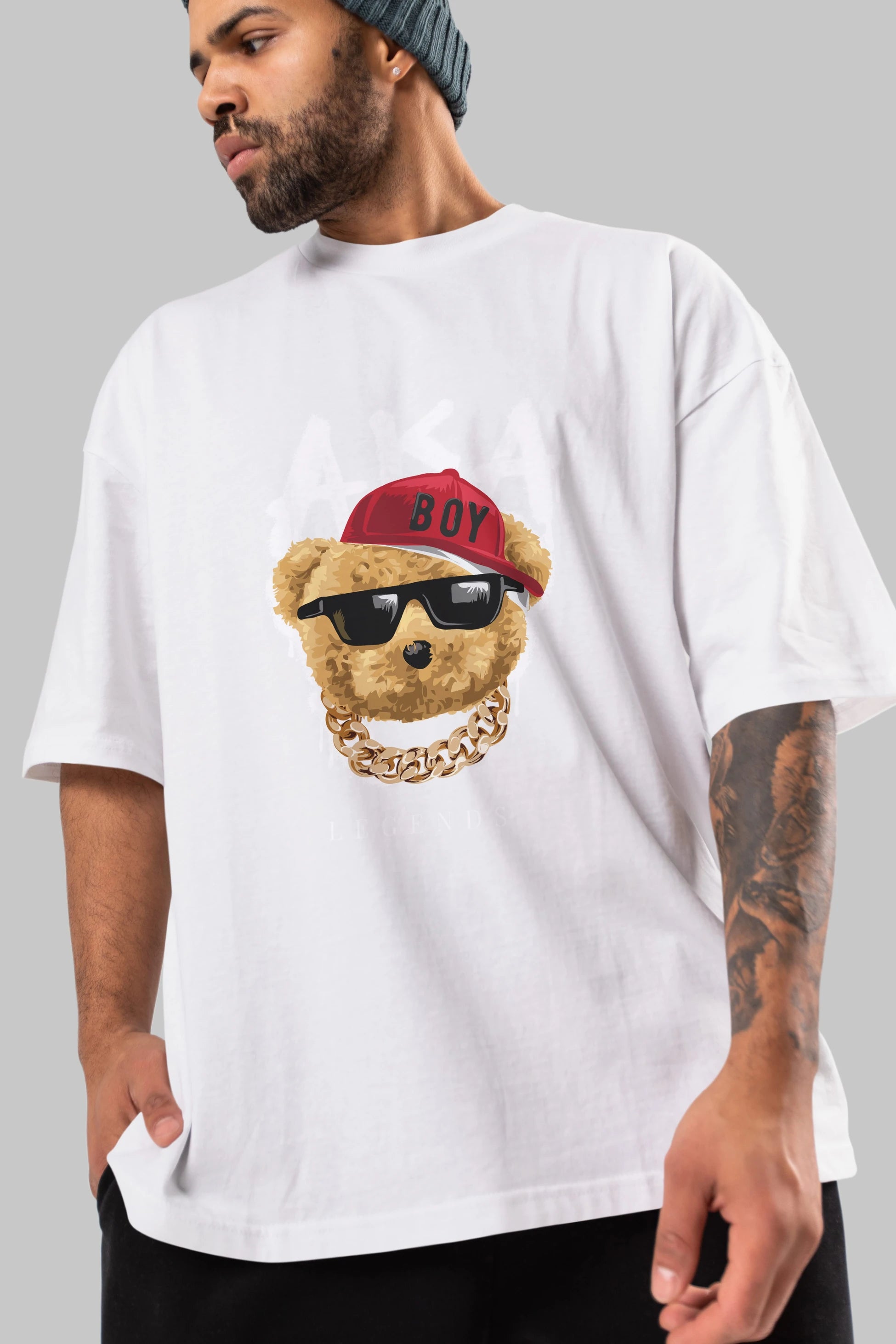 Teddy Bear Legends Ön Baskılı Oversize t-shirt Erkek Kadın Unisex %100 Pamuk