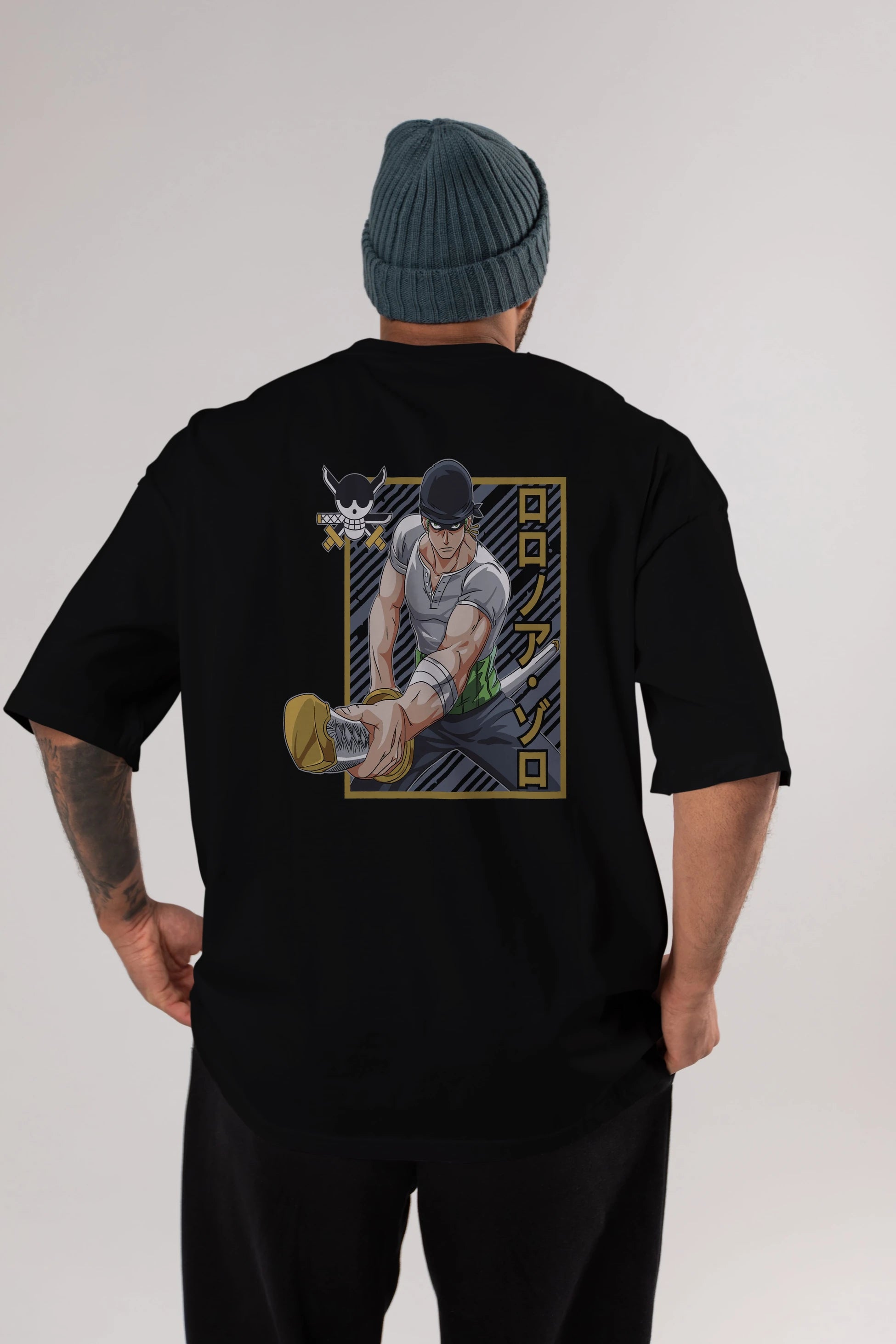 RORONOA ZORO Anime Arka Baskılı Oversize t-shirt Erkek Kadın Unisex