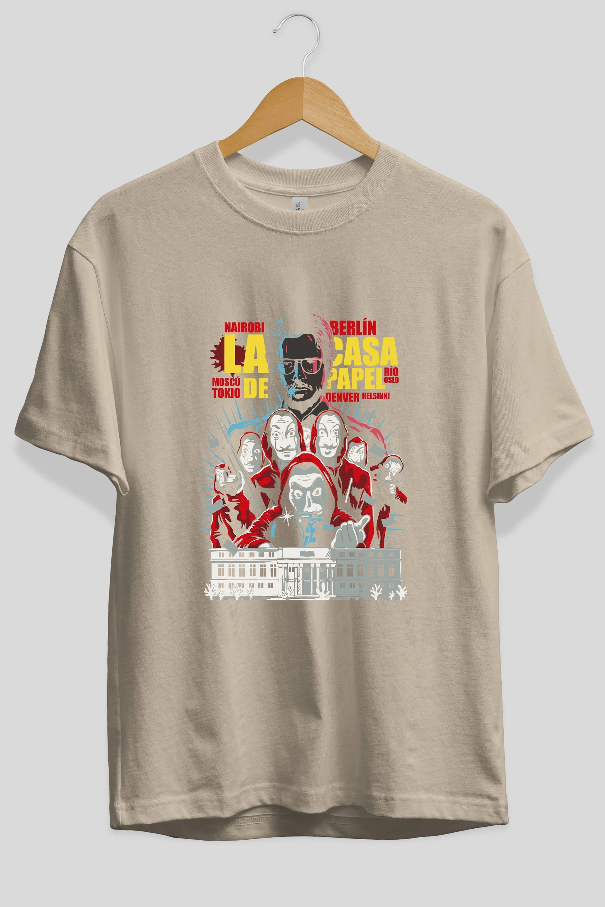 La Casa De Papel (6) Ön Baskılı Oversize t-shirt Erkek Kadın Unisex %100 Pamuk Bisiklet Yaka tişort