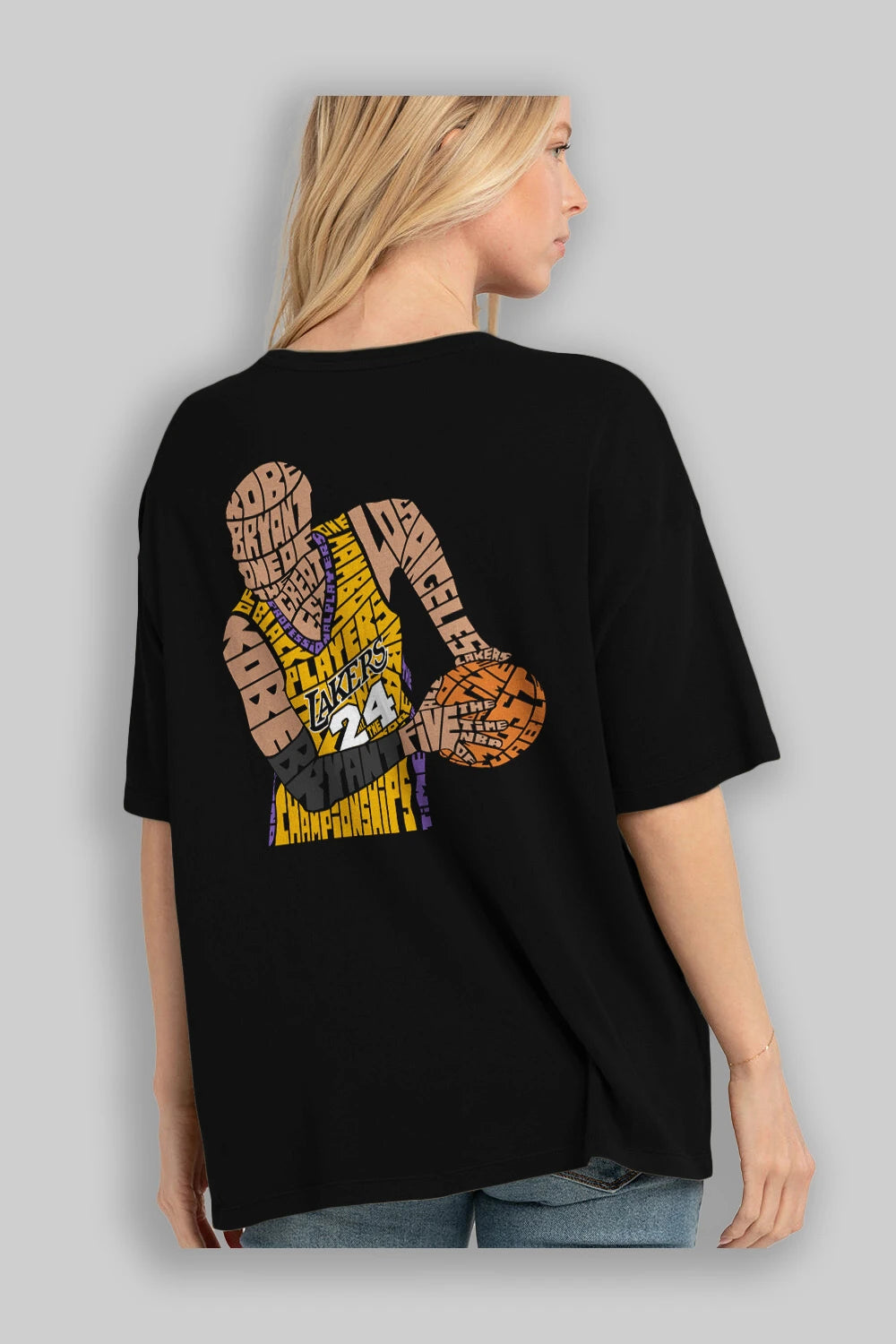 Kobe Bryant Arka Baskılı Oversize t-shirt %100 pamuk Erkek Kadın Unisex