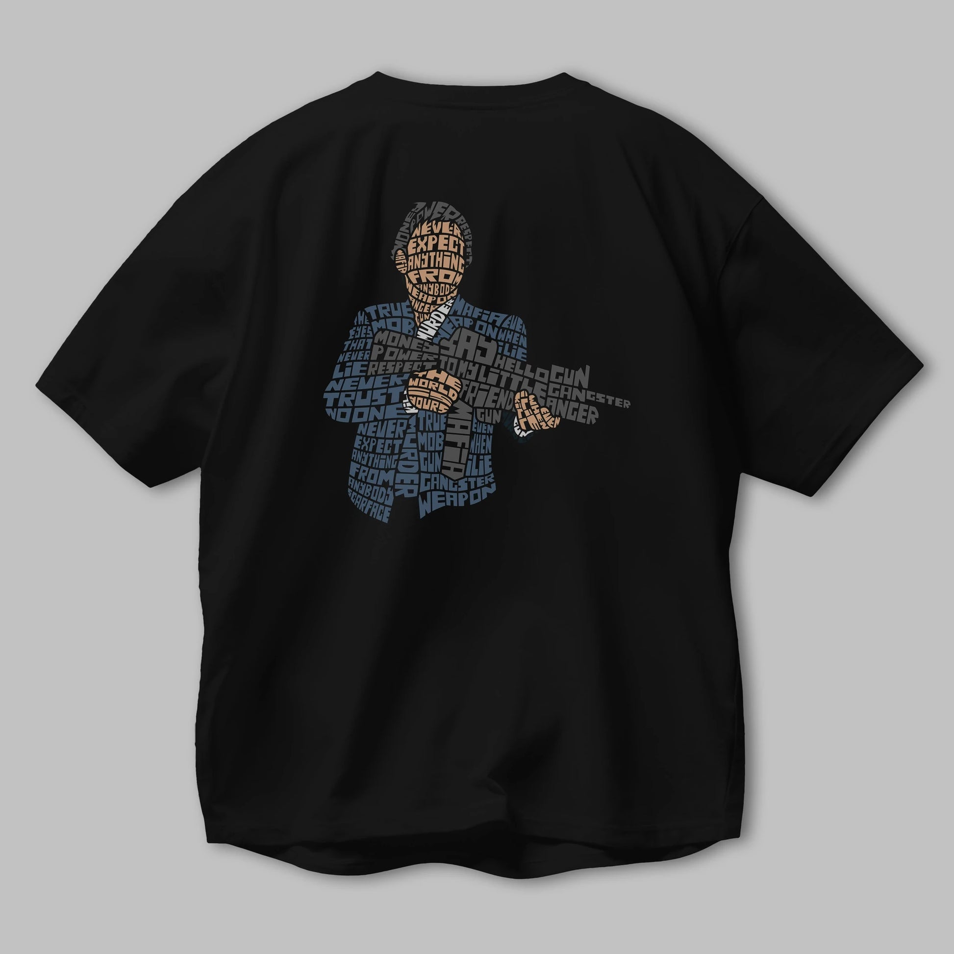 Mafia Arka Baskılı Oversize t-shirt %100 pamuk Erkek Kadın Unisex