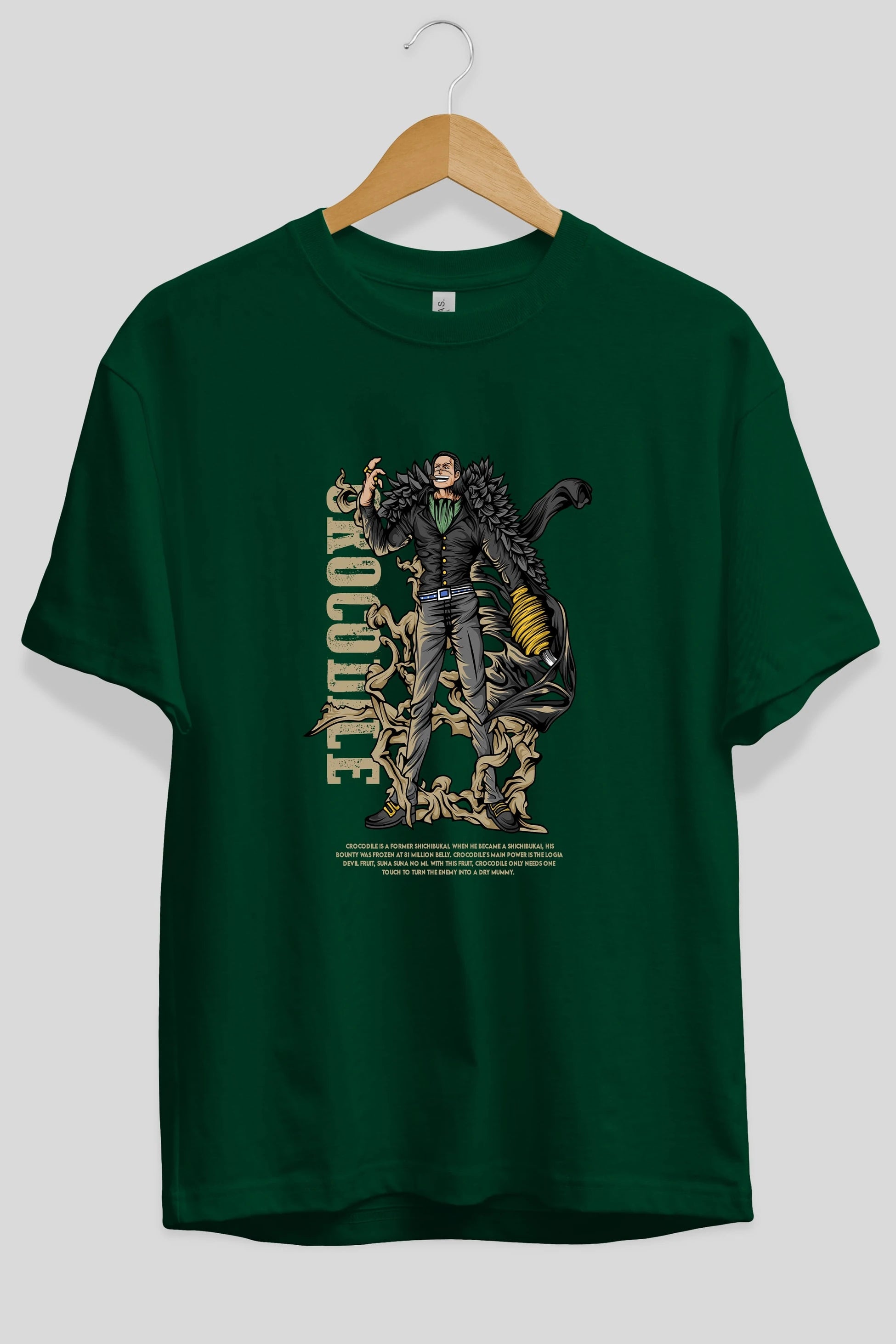 Crocodile Anime Ön Baskılı Oversize t-shirt %100 pamuk Erkek Kadın Unisex