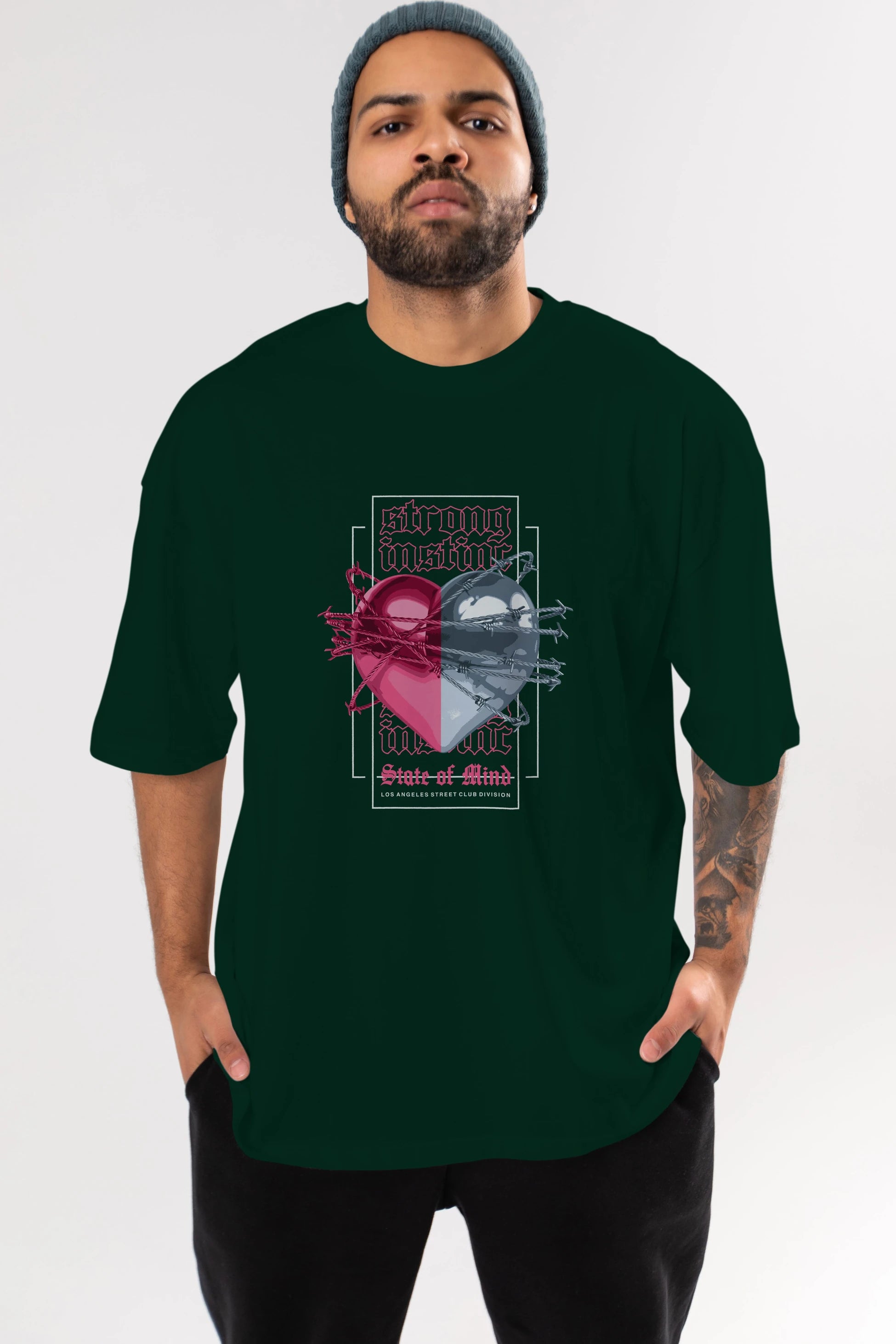 State of Mind Ön Baskılı Oversize t-shirt Erkek Kadın Unisex