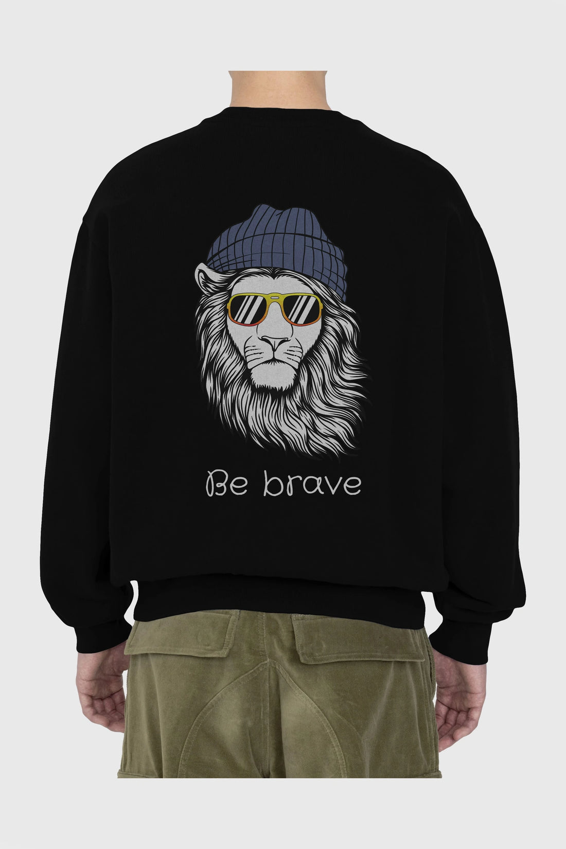 Be Brave Arka Baskılı Oversize Sweatshirt Erkek Kadın Unisex