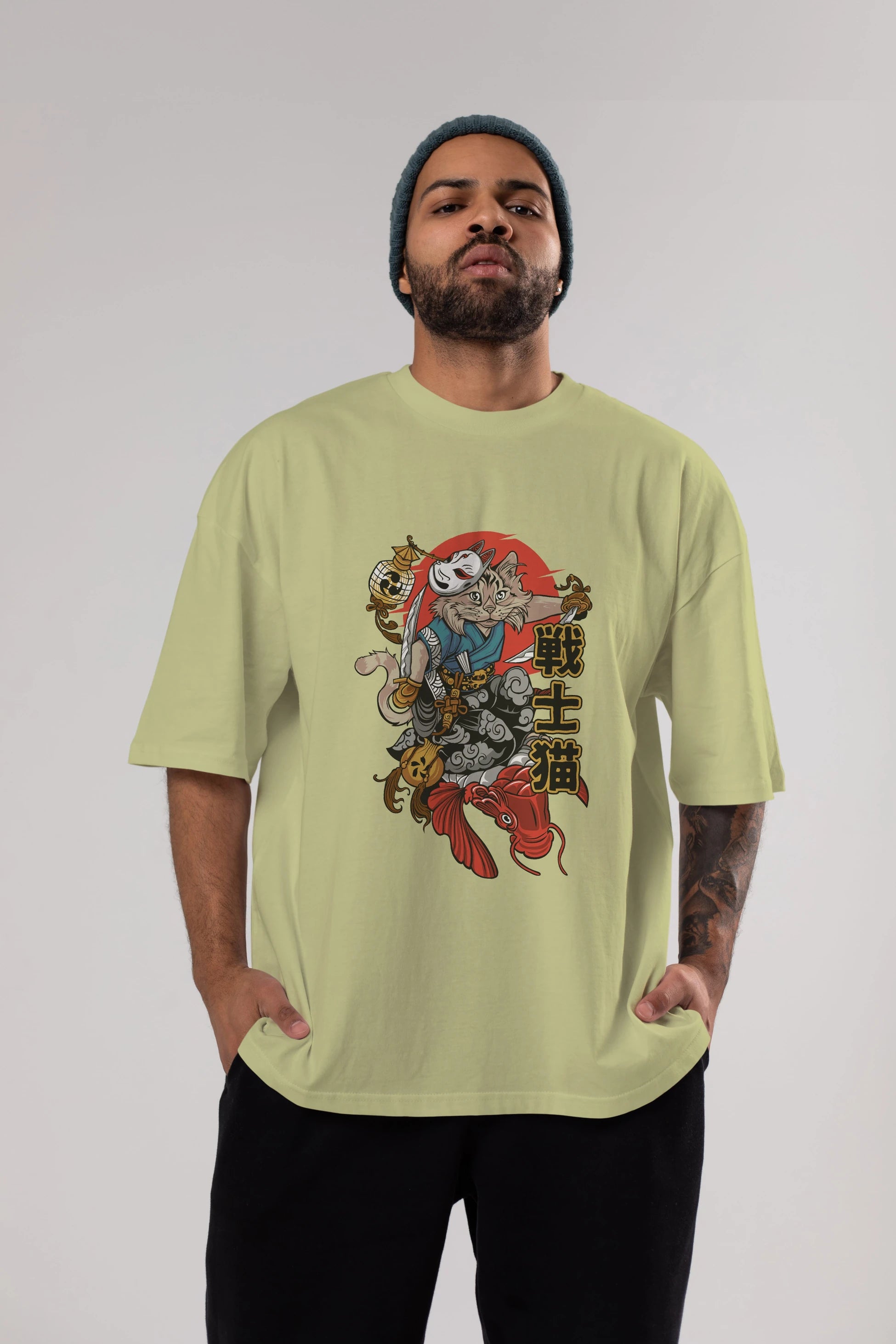 TRIBAL (2) Anime Ön Baskılı Oversize t-shirt %100 pamuk Erkek Kadın Unisex
