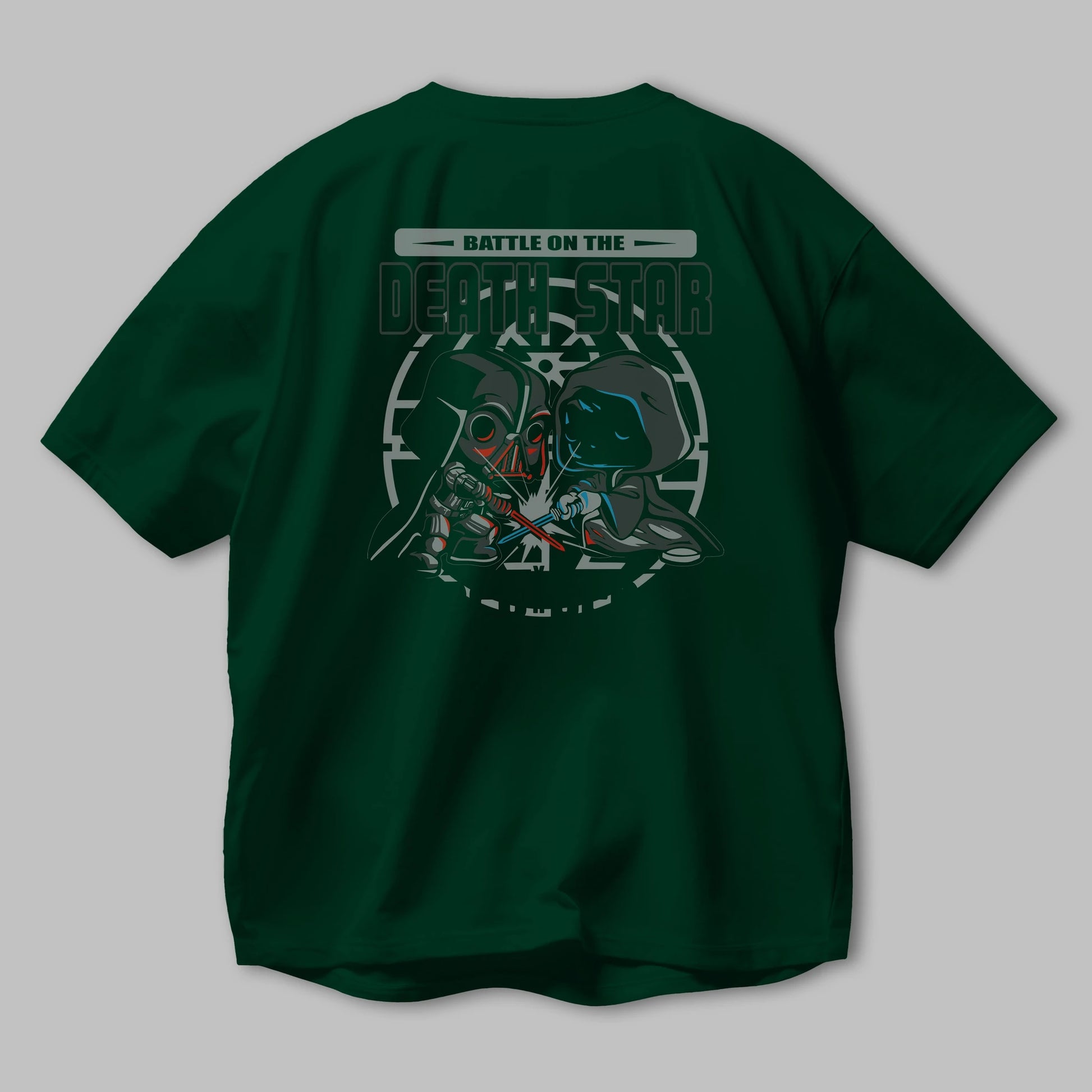 Vader Kenobi Arka Baskılı Oversize t-shirt Erkek Kadın Unisex %100 Pamuk Bisiklet Yaka tişort