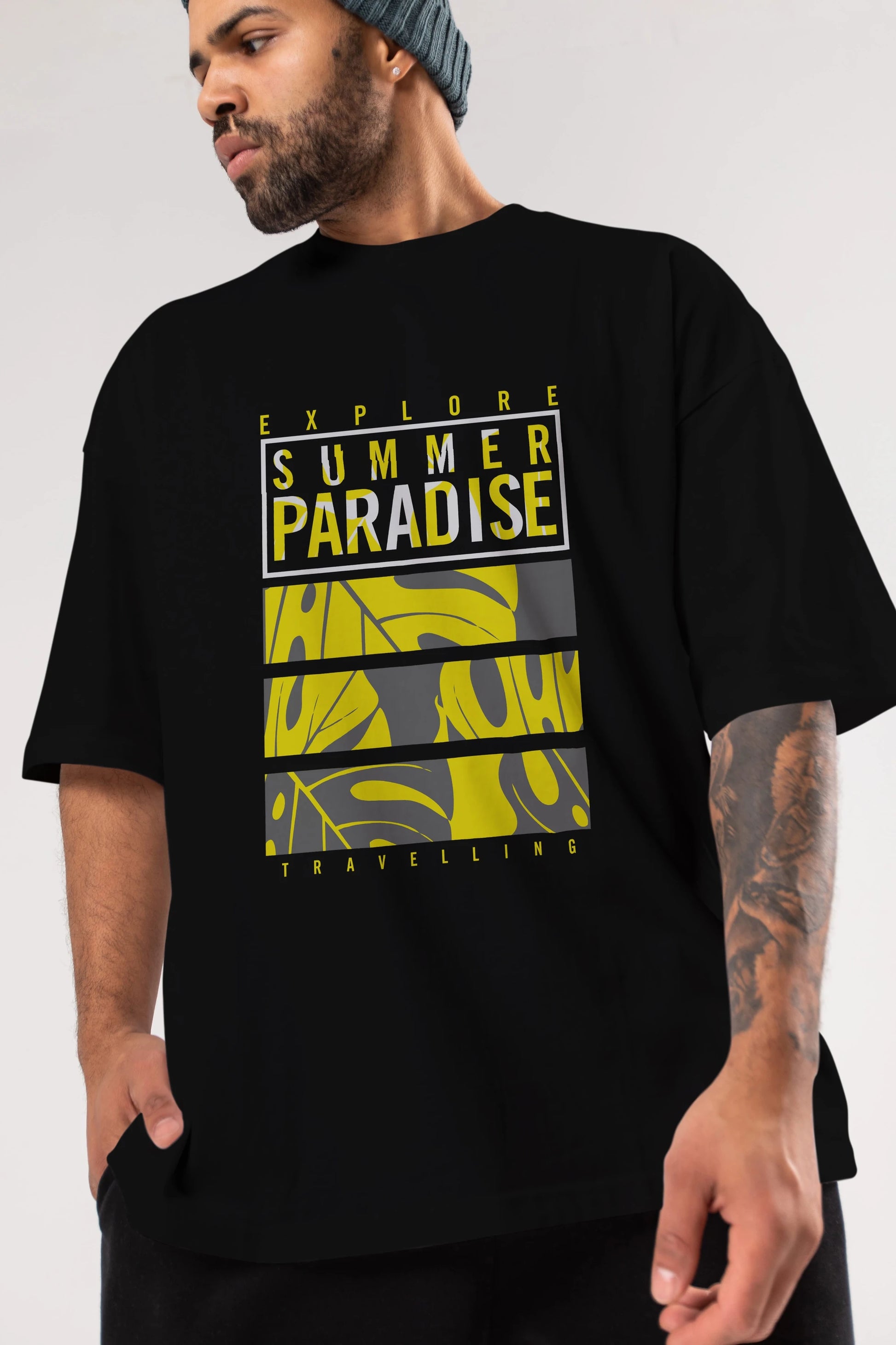 Summer Paradise Ön Baskılı Oversize t-shirt Erkek Kadın Unisex