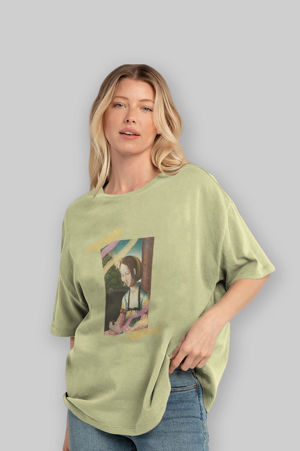 Woman Portrait Ön Baskılı Oversize t-shirt Erkek Kadın Unisex
