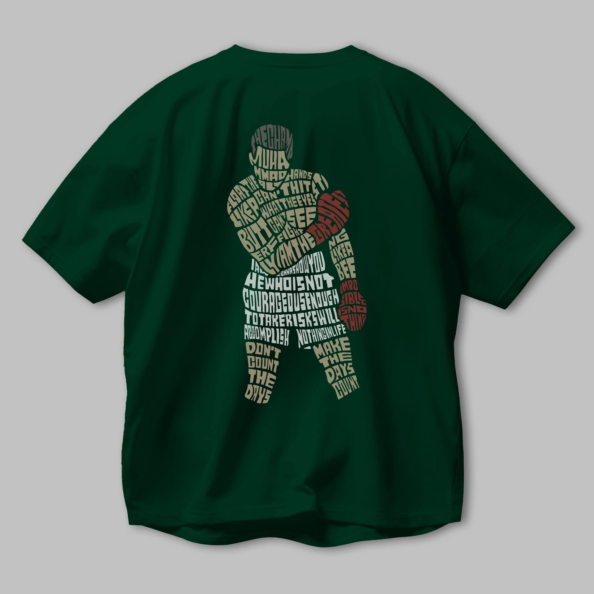 The Champ Muhammad Ali Arka Baskılı Oversize t-shirt %100 pamuk Erkek Kadın Unisex