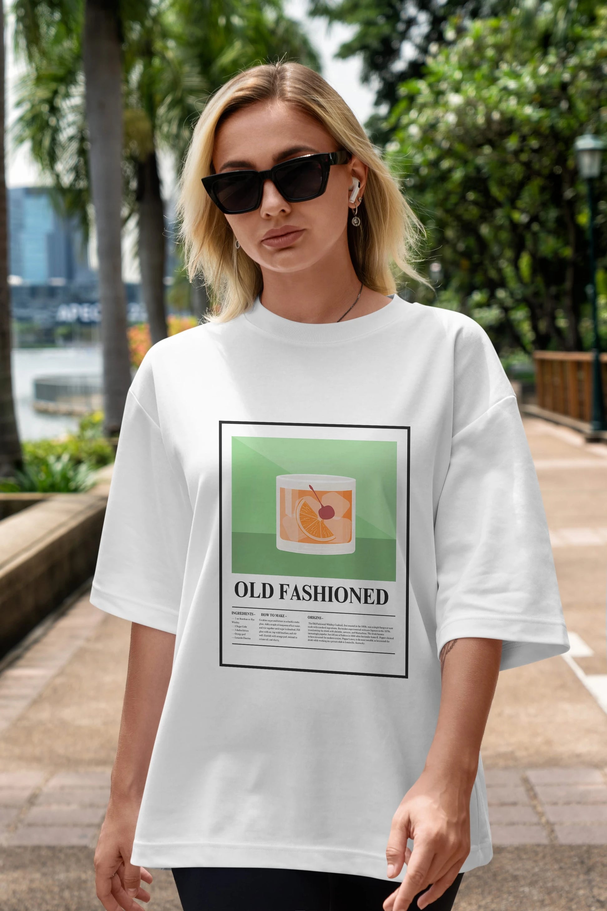 Old Fashioned Ön Baskılı Oversize t-shirt Erkek Kadın Unisex %100 Pamuk Bisiklet Yaka tişort