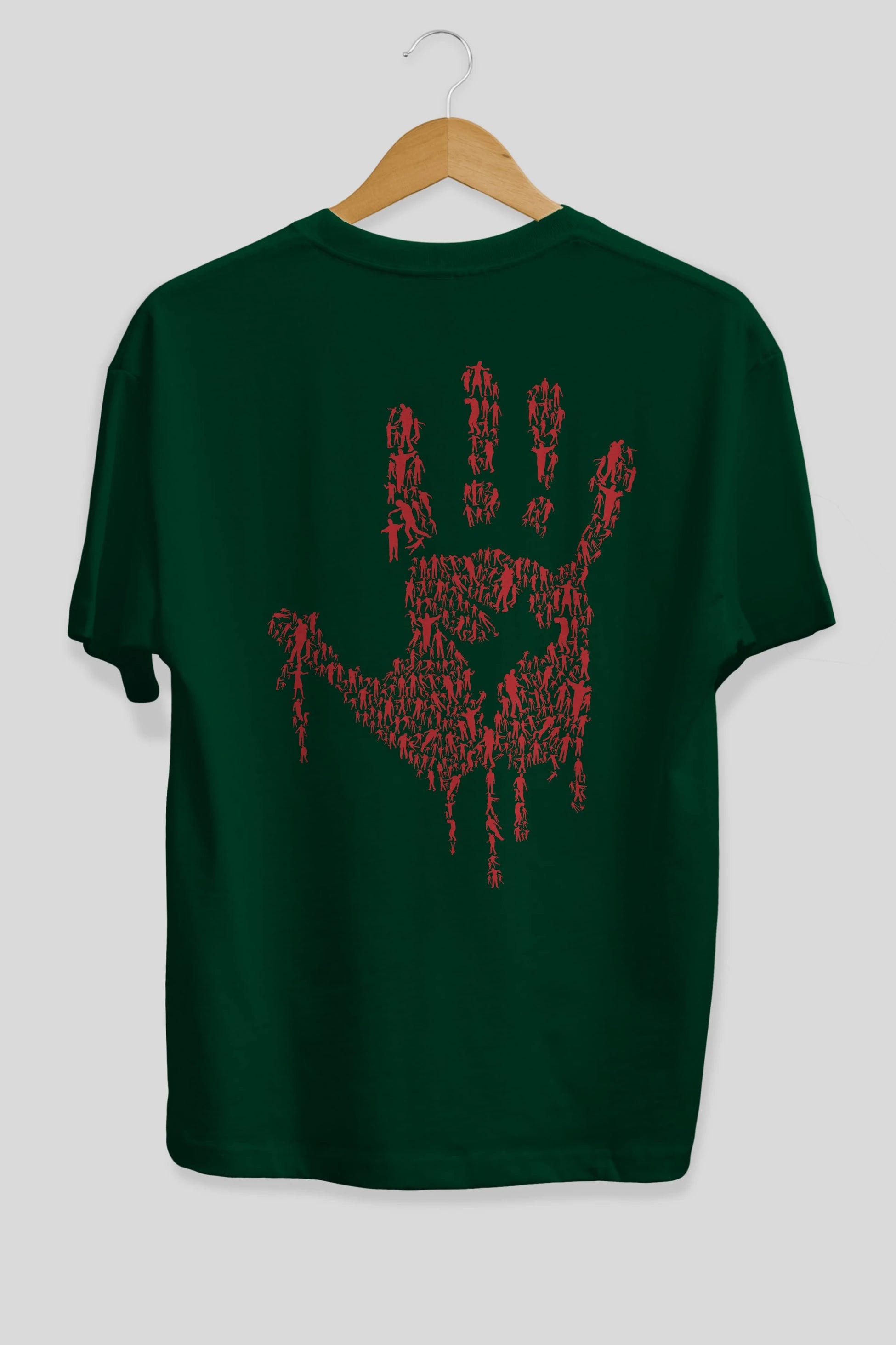 Hand Of Zombies Arka Baskılı Oversize t-shirt %100 pamuk Erkek Kadın Unisex
