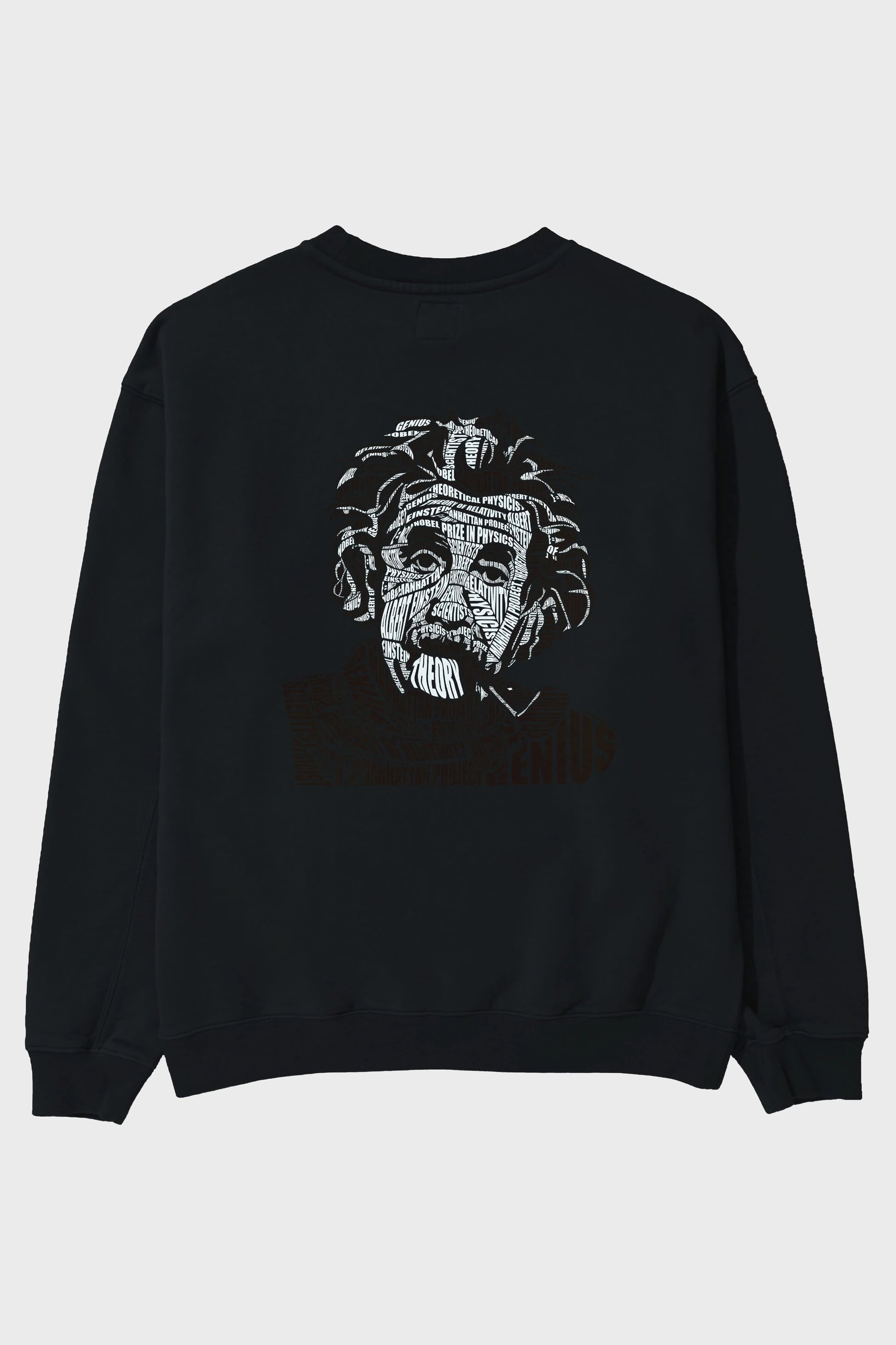 Einstein Calligram Arka Baskılı Oversize Sweatshirt Erkek Kadın Unisex