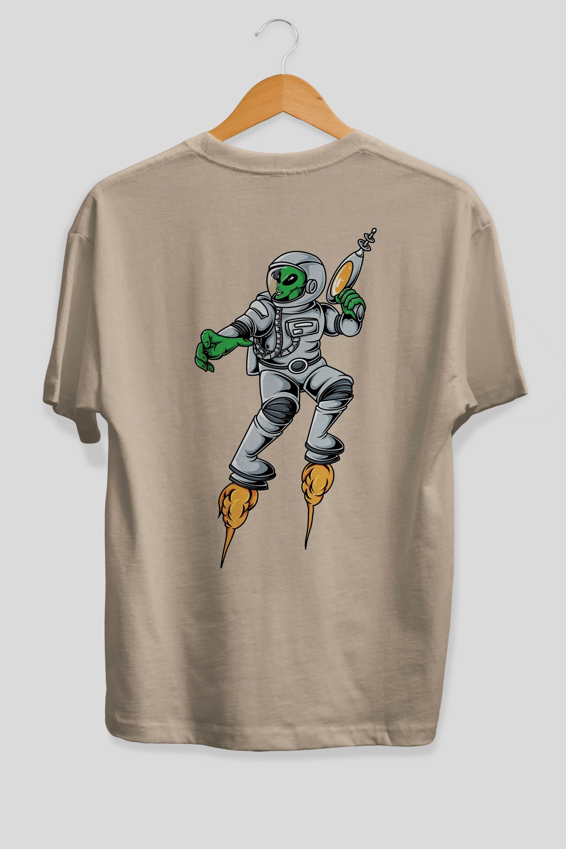 Alien Wars Arka Baskılı Oversize t-shirt Erkek Kadın Unisex