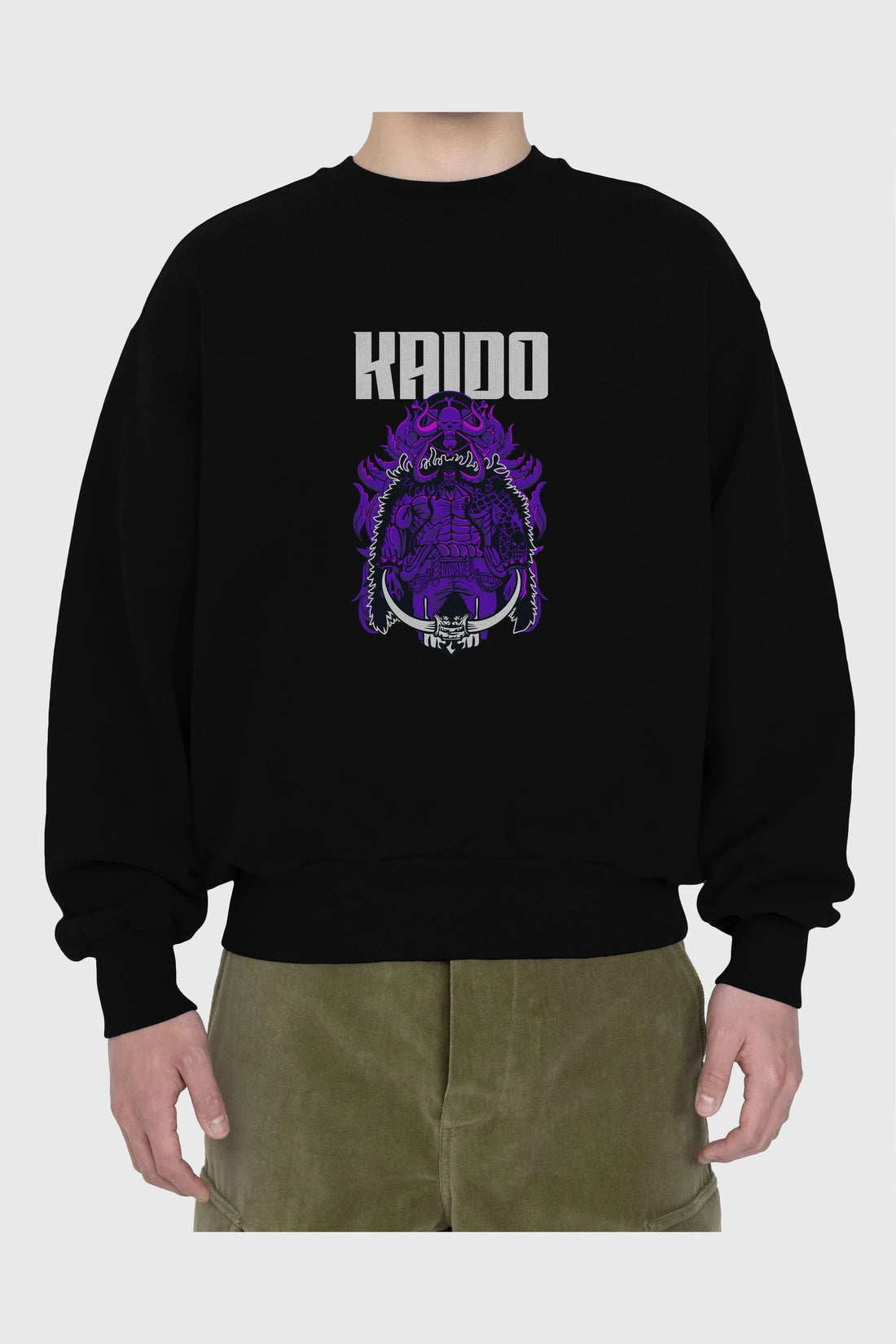 Kaido Ön Baskılı Anime Oversize Sweatshirt Erkek Kadın Unisex