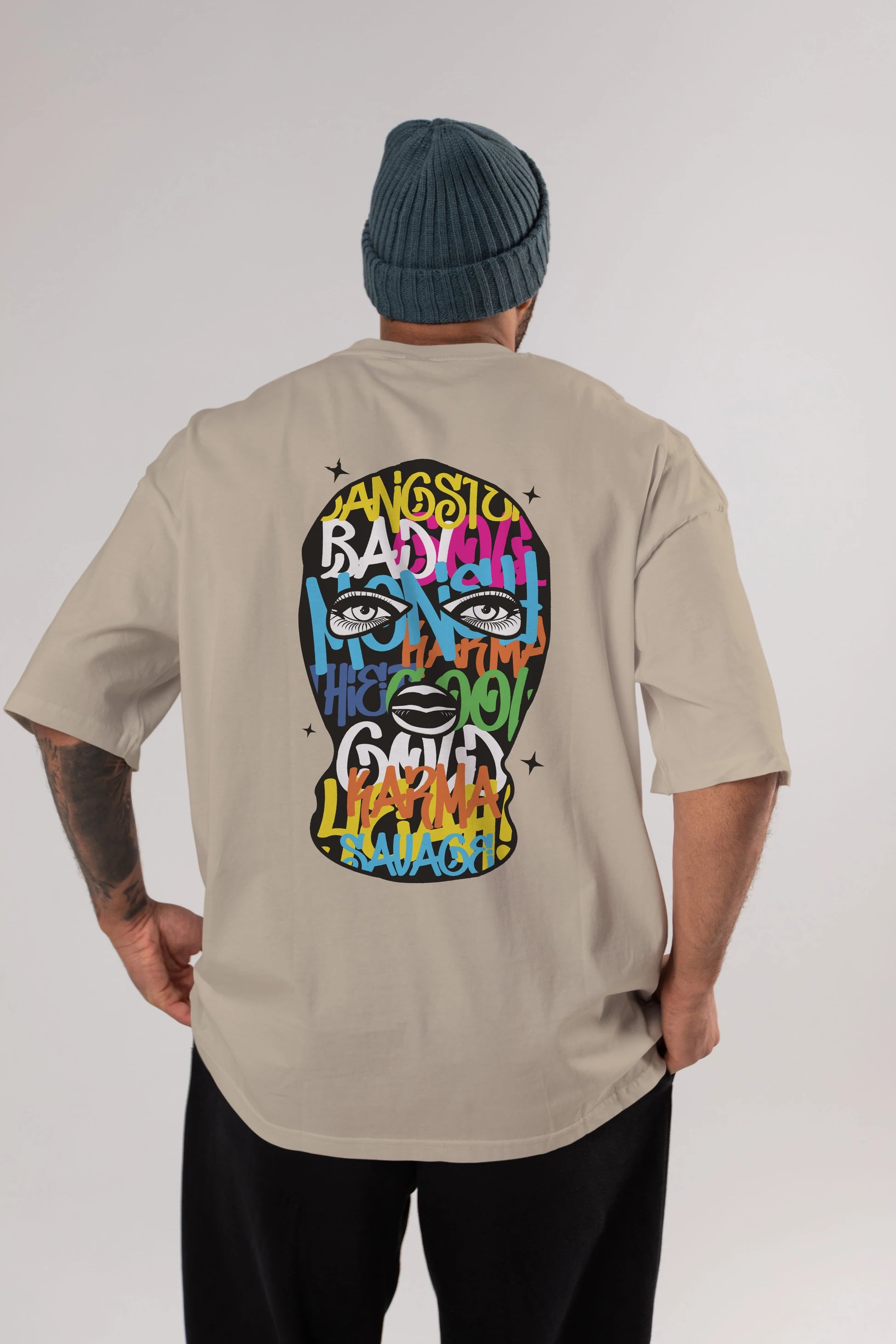 Karma Savage Arka Baskılı Oversize t-shirt Erkek Kadın Unisex