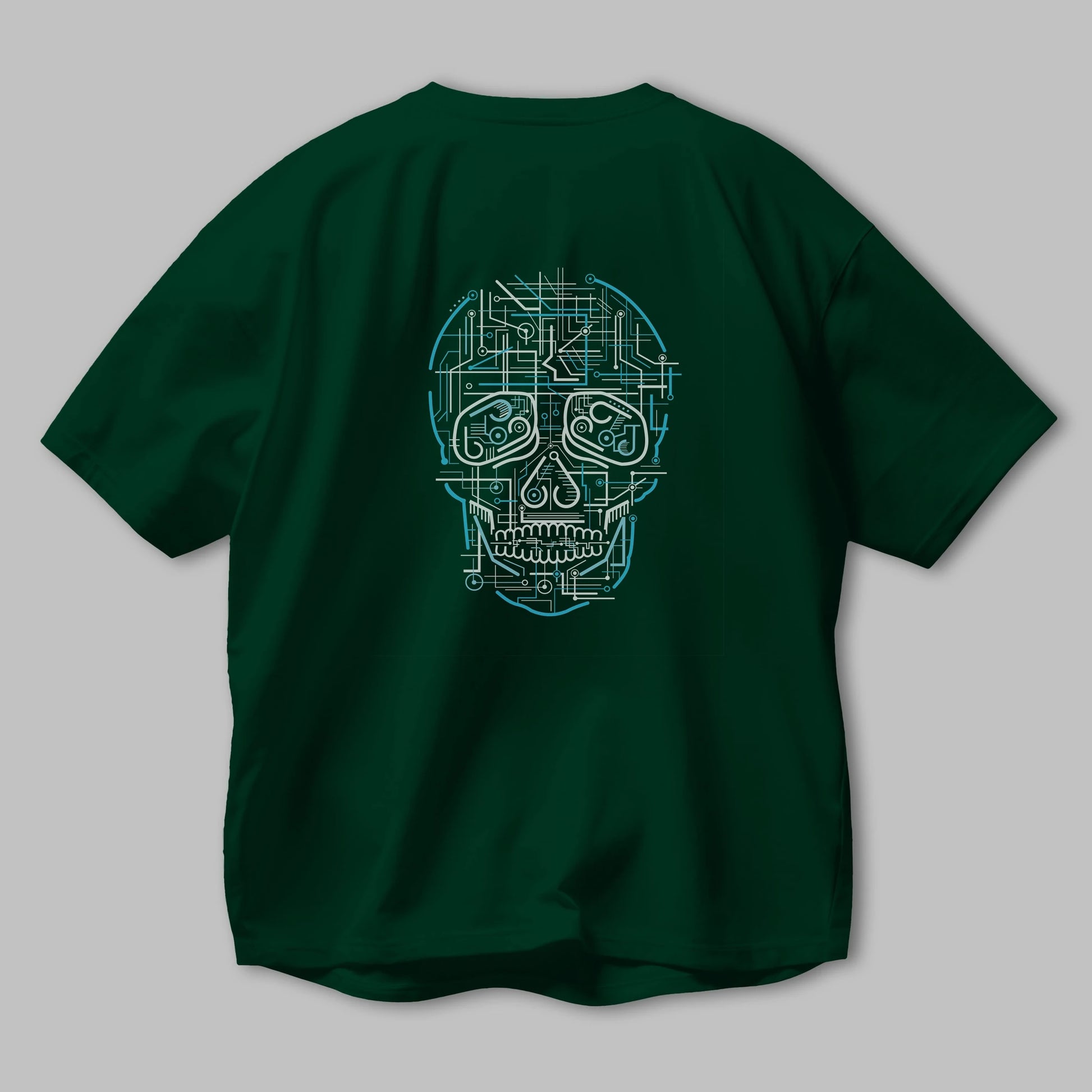 Electric Skull Arka Baskılı Oversize t-shirt %100 pamuk Erkek Kadın Unisex
