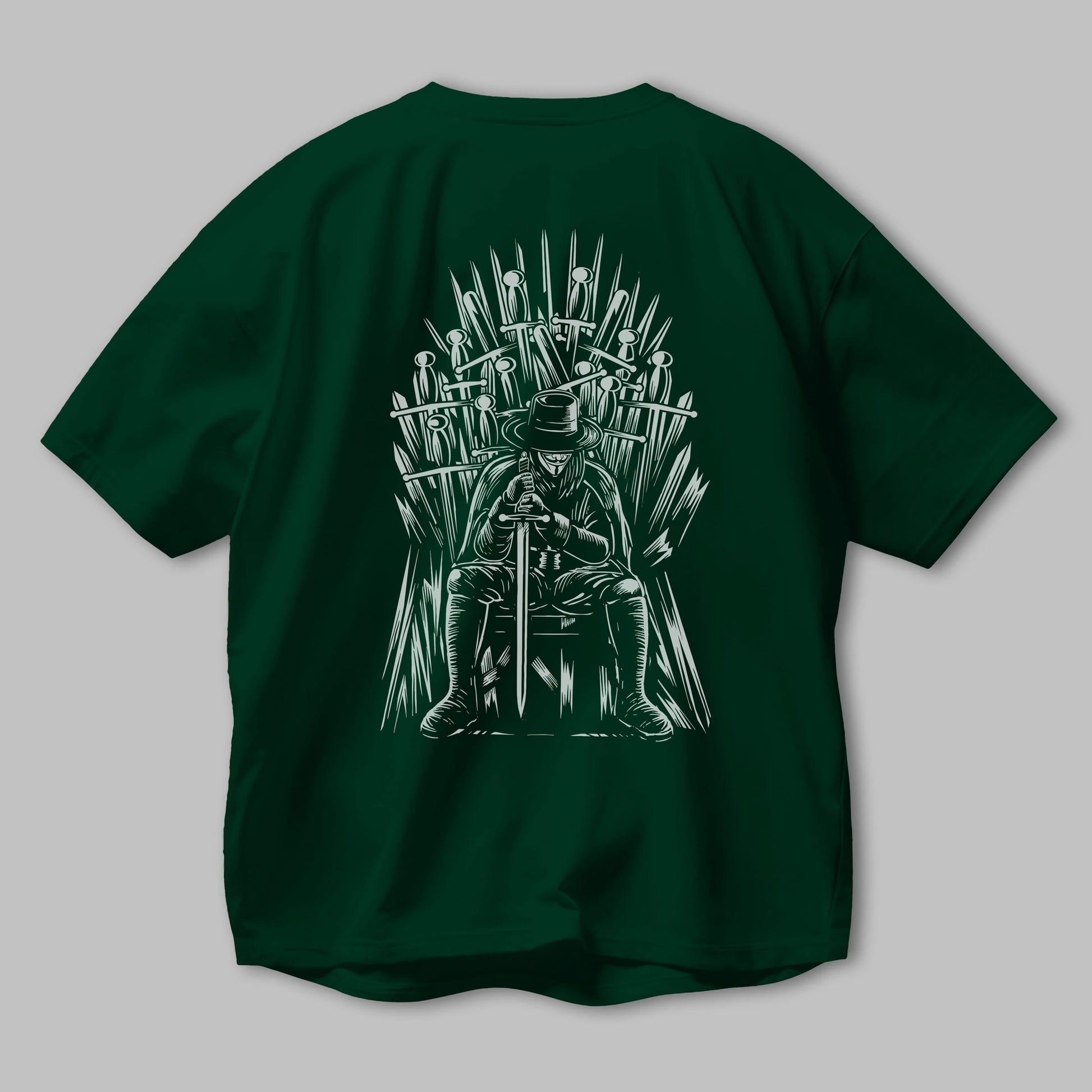 The Thrones Of Vendetta Arka Baskılı Oversize t-shirt Erkek Kadın Unisex %100 Pamuk
