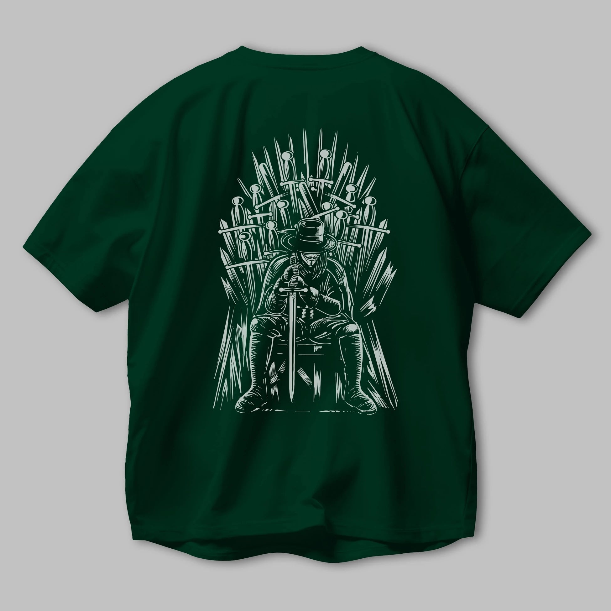 The Thrones Of Vendetta Arka Baskılı Oversize t-shirt Erkek Kadın Unisex %100 Pamuk