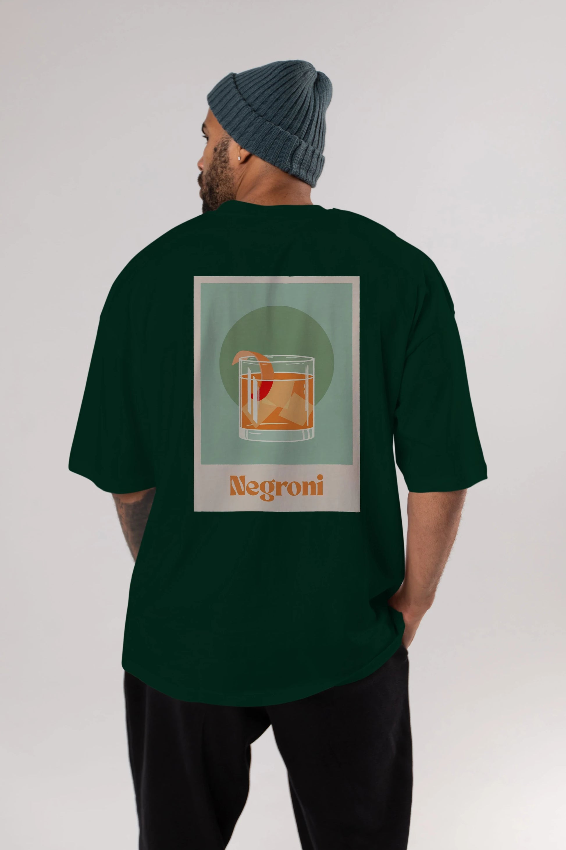 Negroni 5 Arka Baskılı Oversize t-shirt Erkek Kadın Unisex %100 Pamuk Bisiklet Yaka tişort
