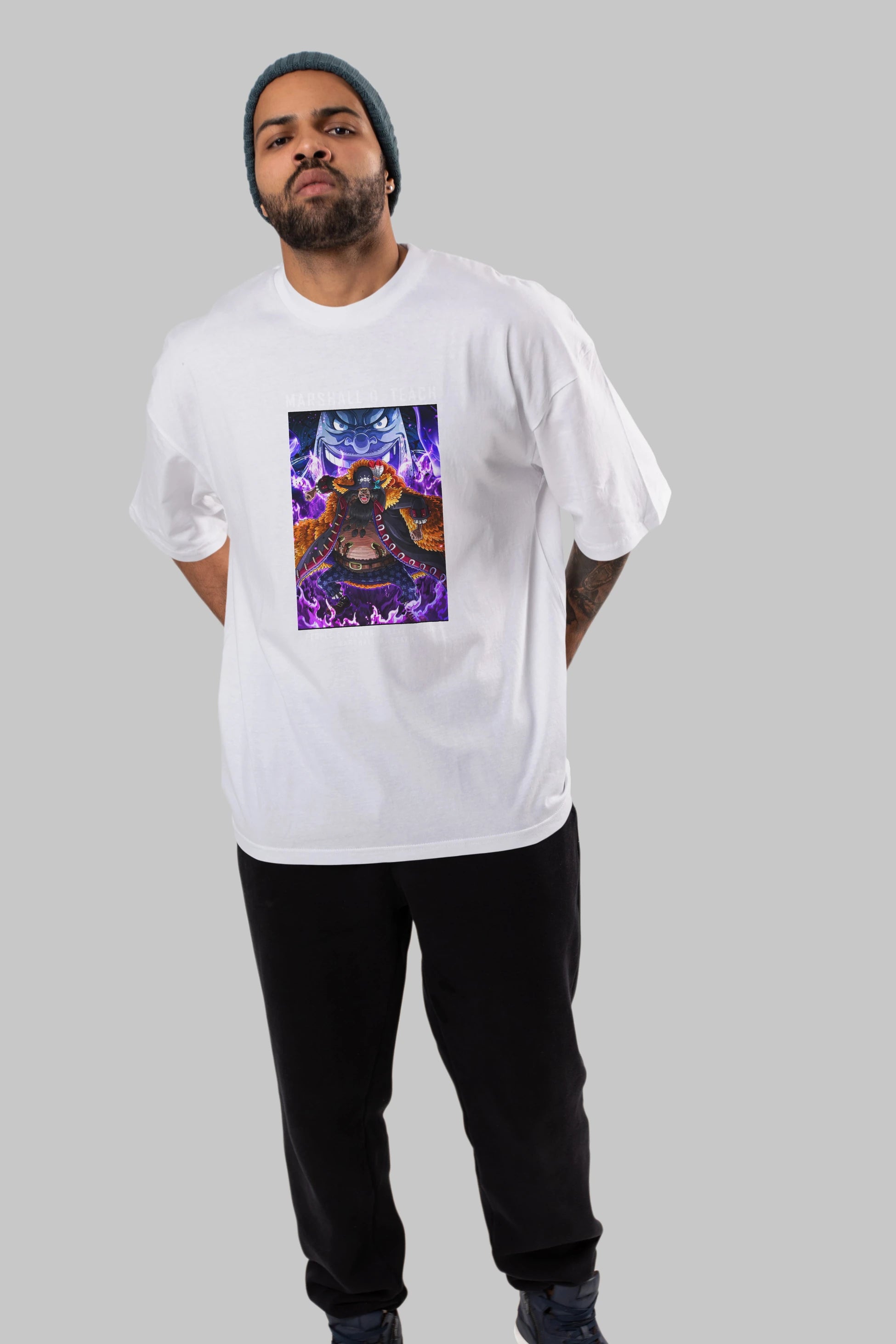 Blackbeard Anime Ön Baskılı Oversize t-shirt Erkek Kadın Unisex