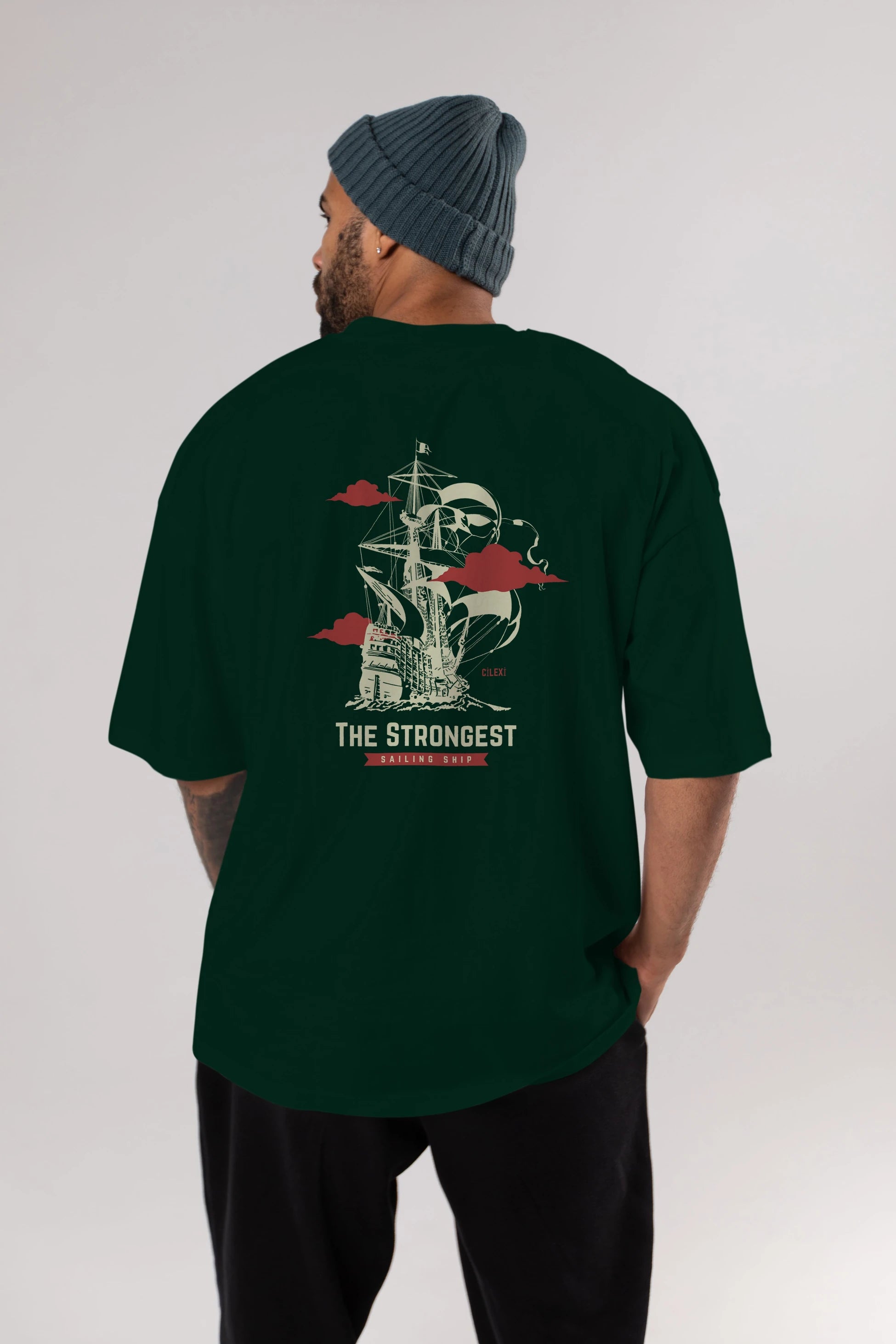 The Strongest Yazılı Arka Baskılı Oversize t-shirt Erkek Kadın Unisex