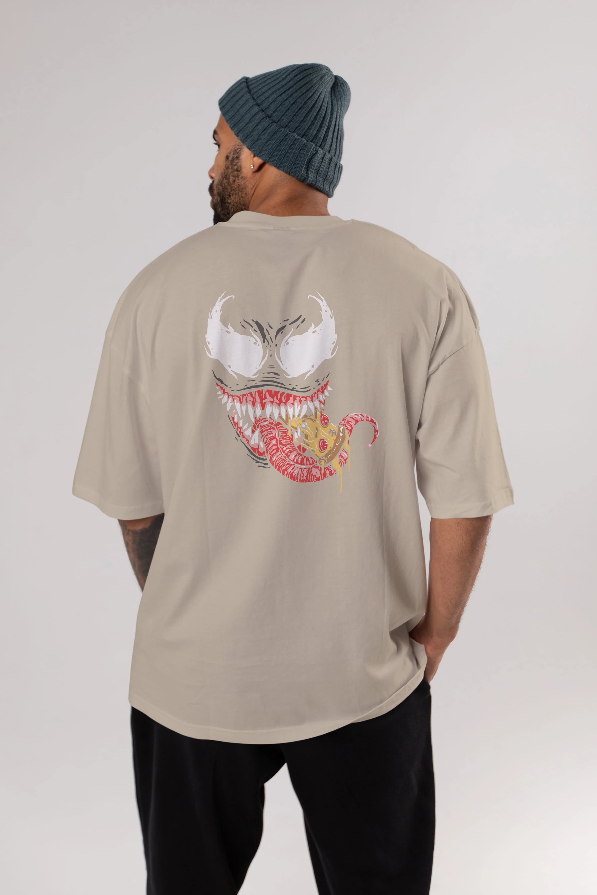 Venom (1) Arka Baskılı Oversize t-shirt Erkek Kadın Unisex %100 Pamuk Bisiklet Yaka tişort