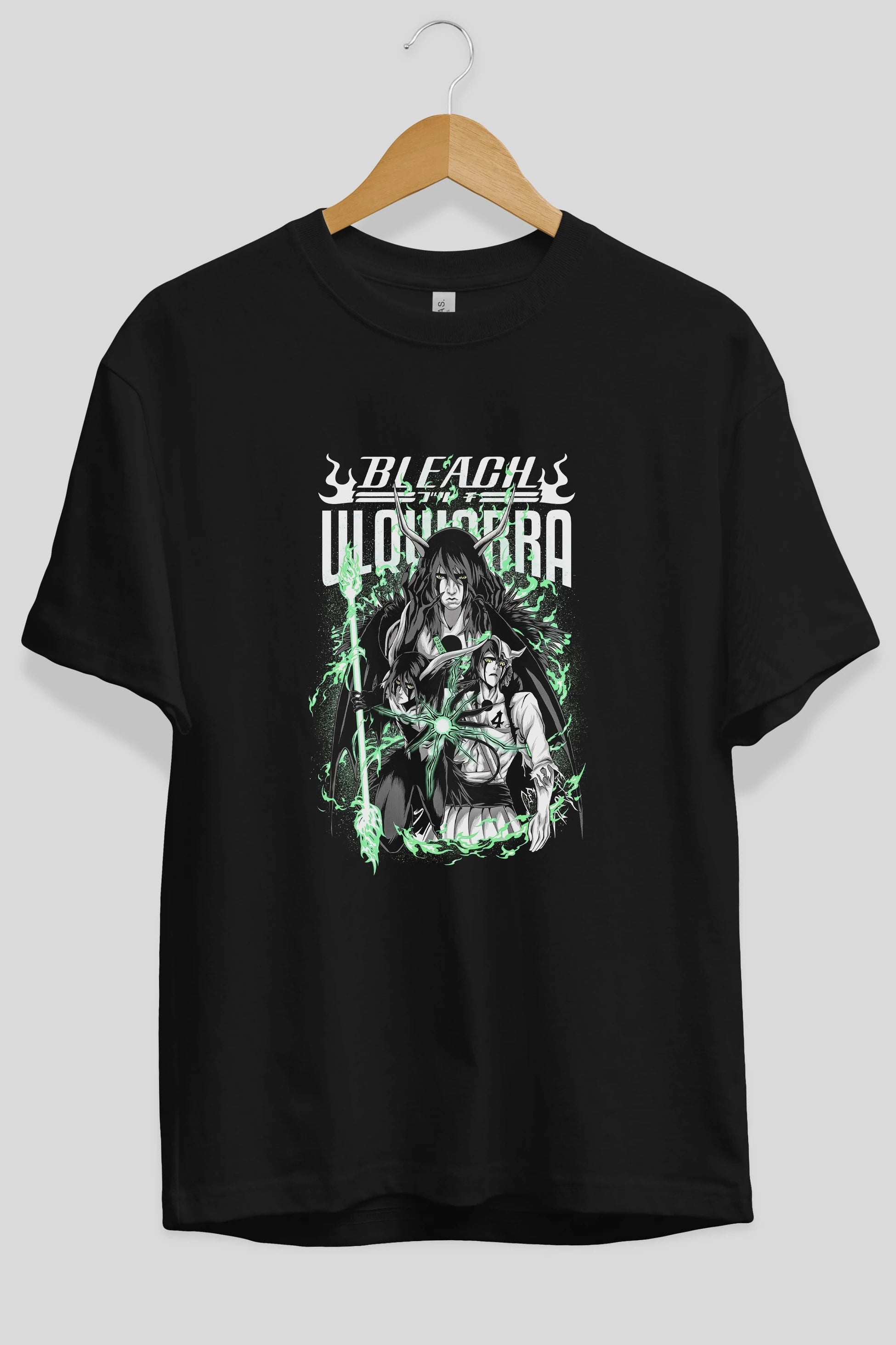 BLEACH(ULQUIARRA) Anime Ön Baskılı Oversize t-shirt %100 pamuk Erkek Kadın Unisex