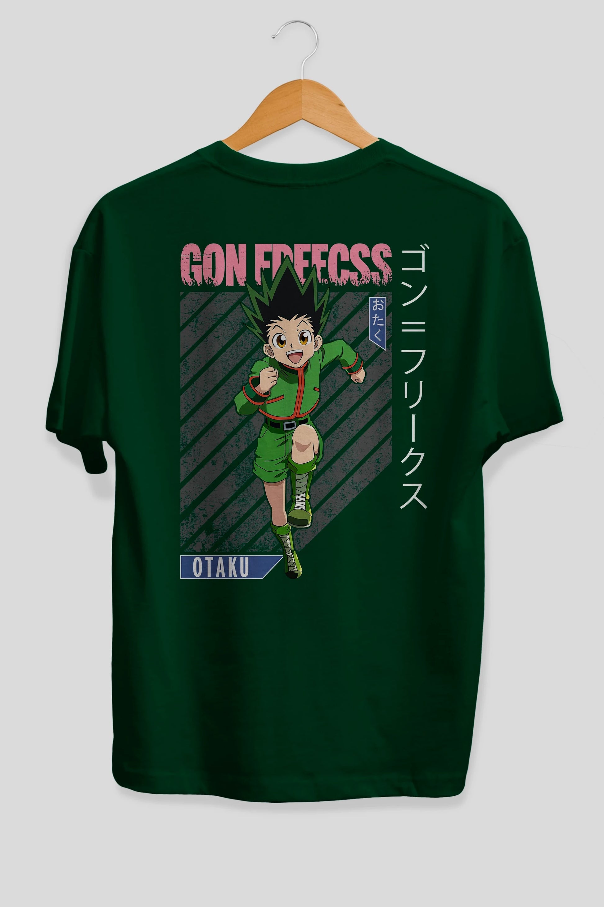 Gon Freecss HUNTER X HUNTER Anime Arka Baskılı Oversize t-shirt Erkek Kadın Unisex