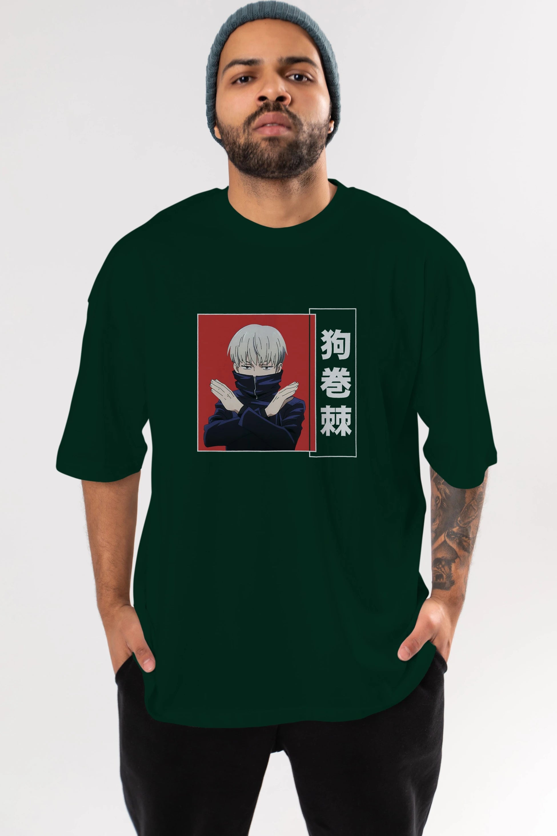 Toge Inumaki Anime Ön Baskılı Oversize t-shirt %100 pamuk Erkek Kadın Unisex