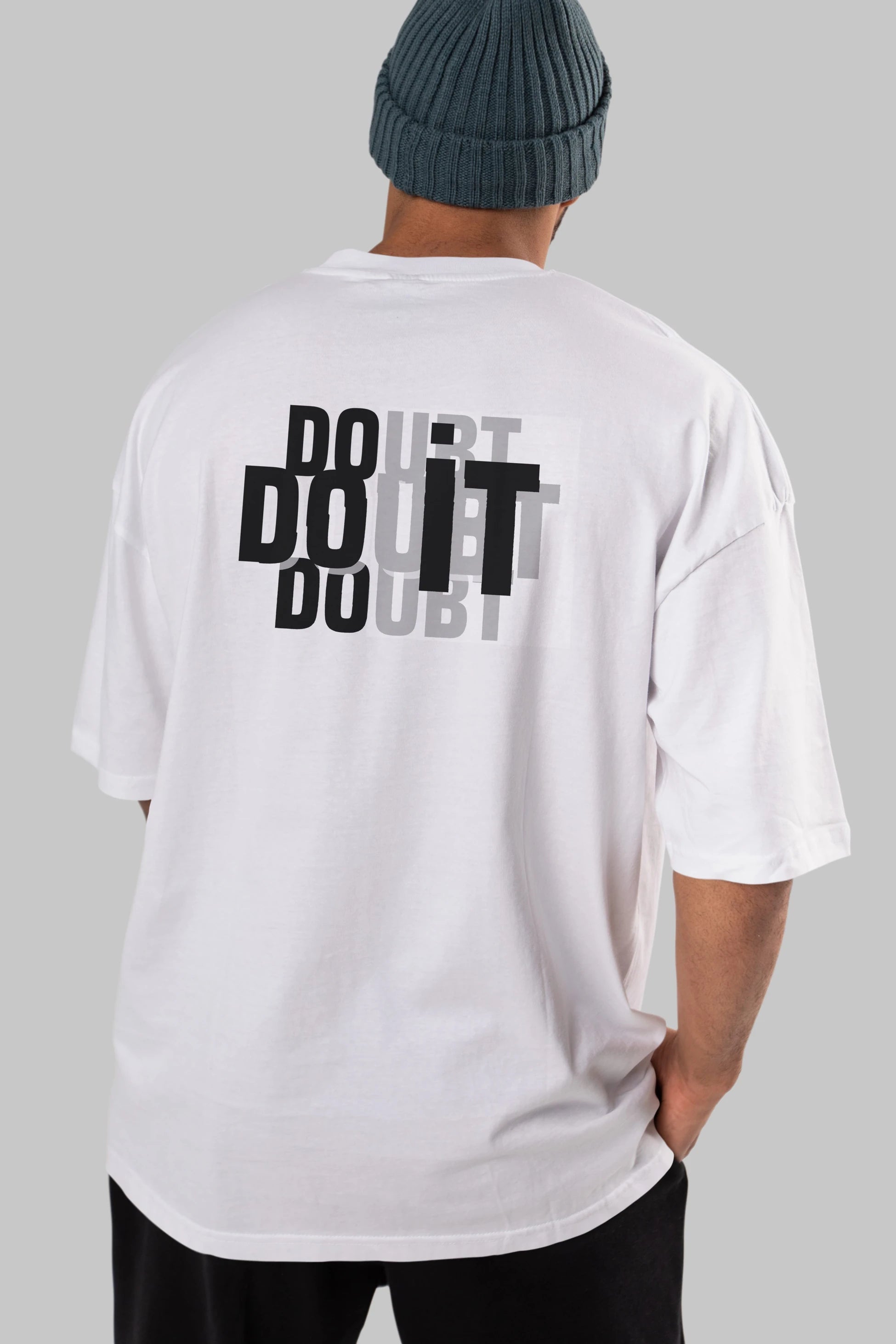 Do it Yazılı Arka Baskılı Oversize t-shirt Erkek Kadın Unisex