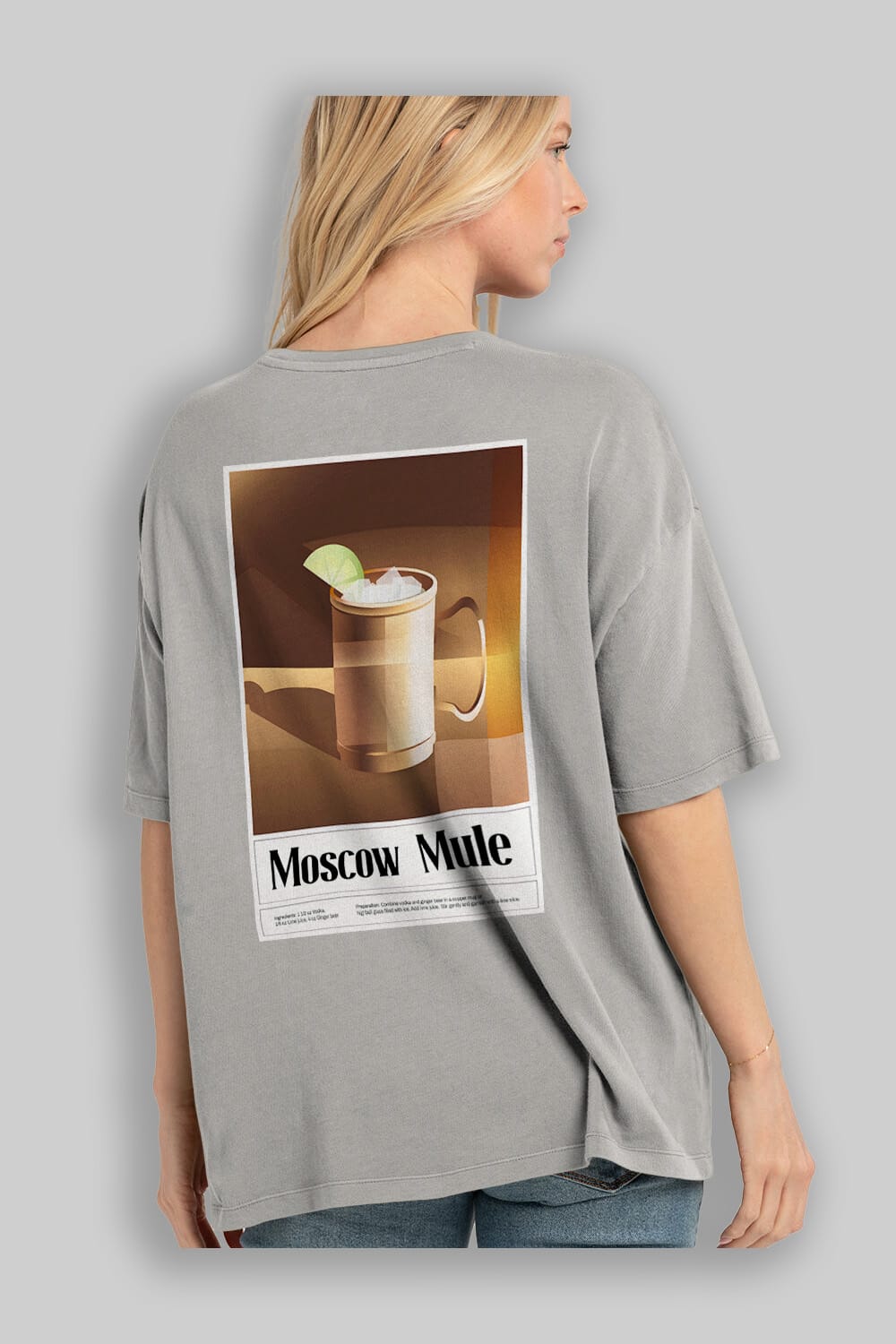 Moscow Mule 3 Arka Baskılı Oversize t-shirt Erkek Kadın Unisex %100 Pamuk Bisiklet Yaka tişort