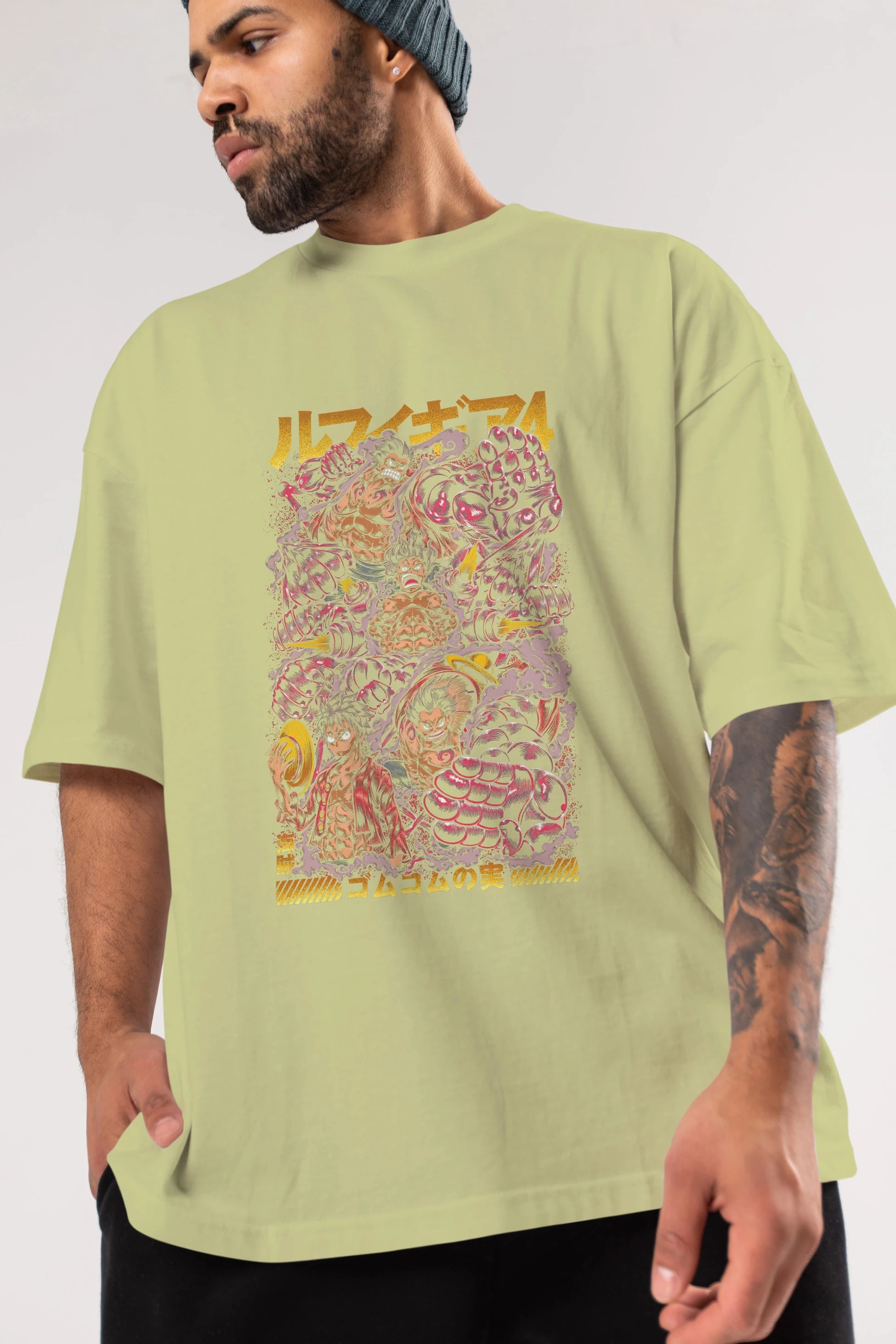 MONKEY D. LUFFY (2) Anime Ön Baskılı Oversize t-shirt %100 pamuk Erkek Kadın Unisex