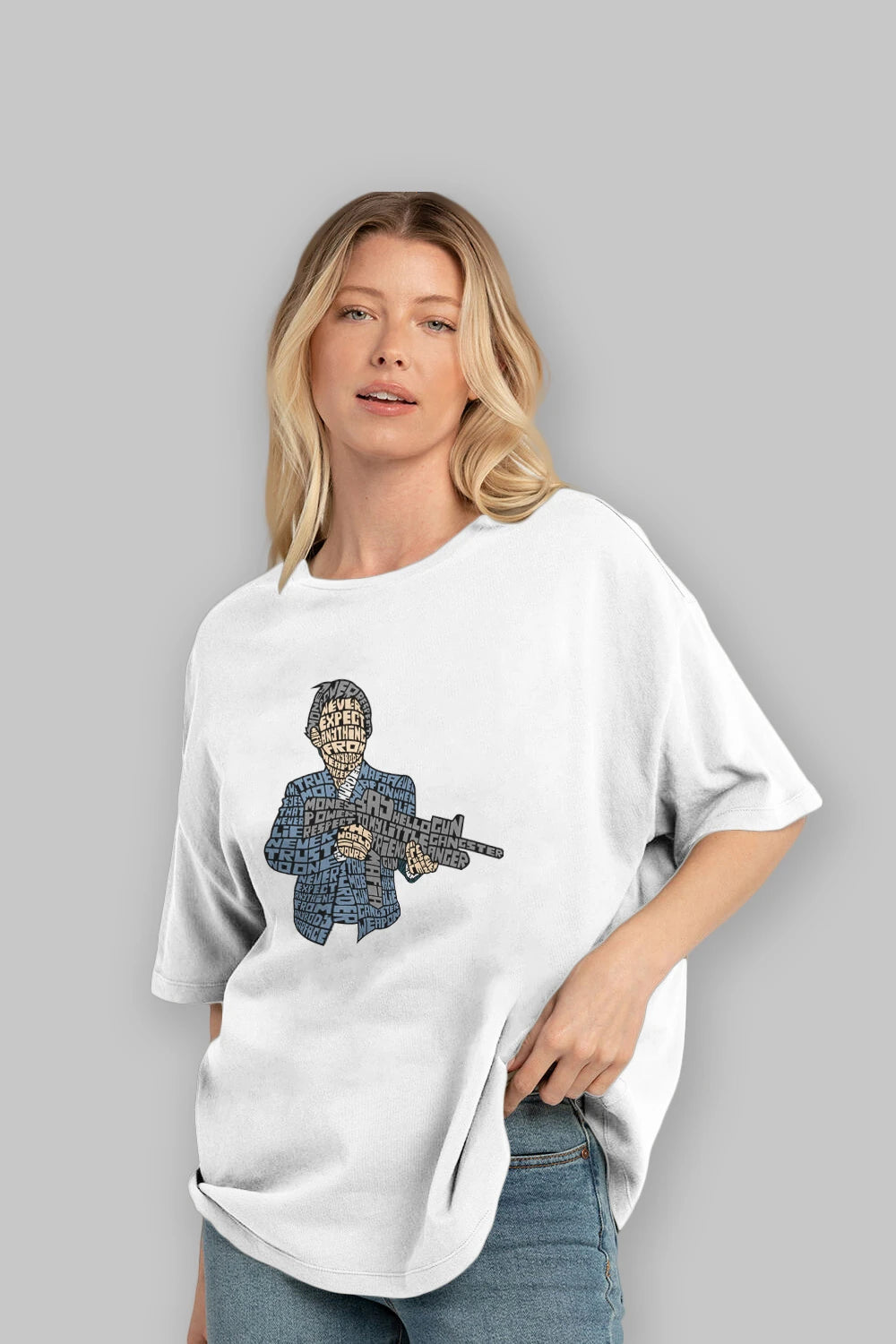 Mafia Ön Baskılı Oversize t-shirt %100 pamuk Erkek Kadın Unisex