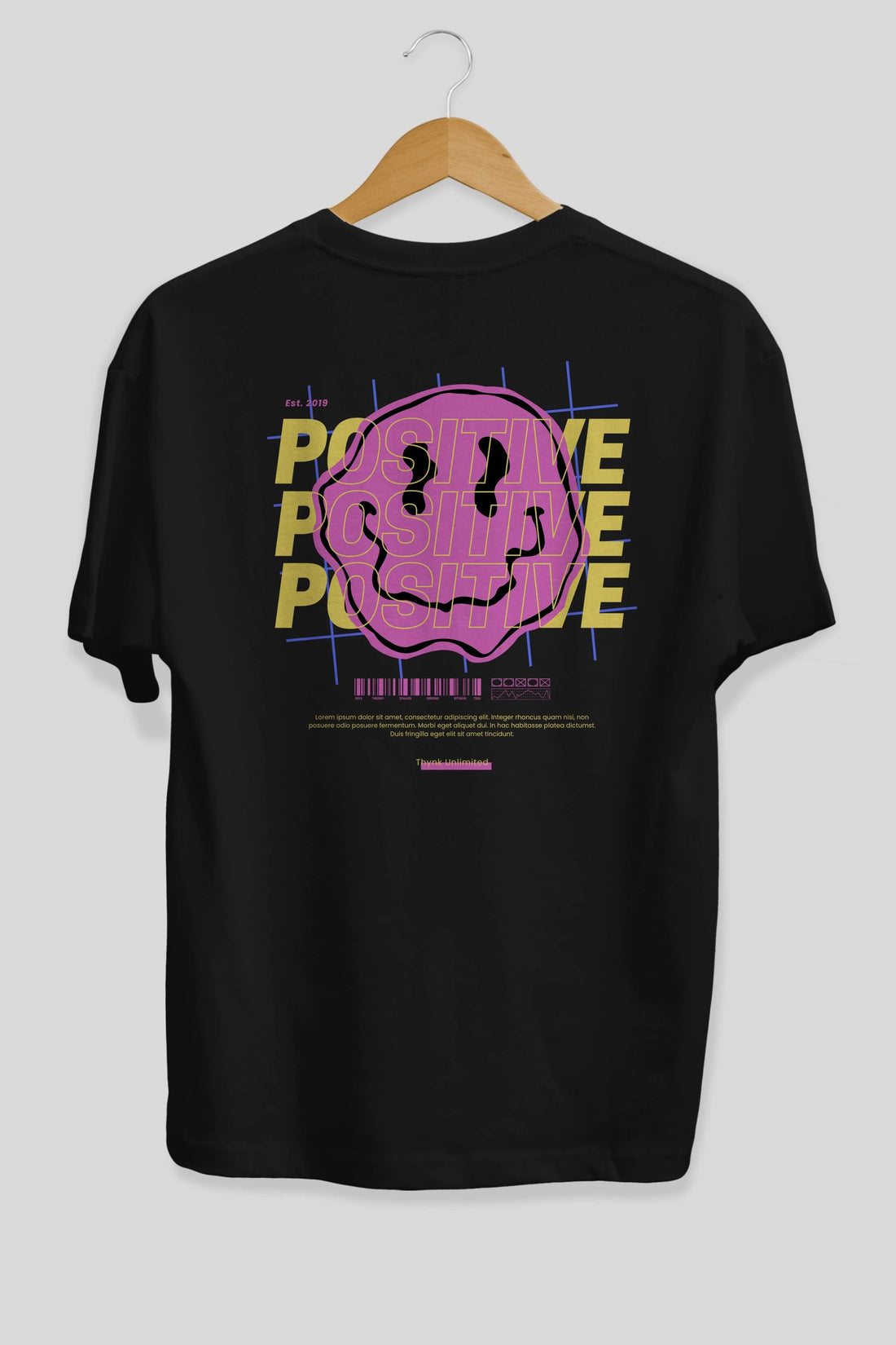Positive 2 Arka Baskılı Oversize t-shirt Erkek Kadın Unisex