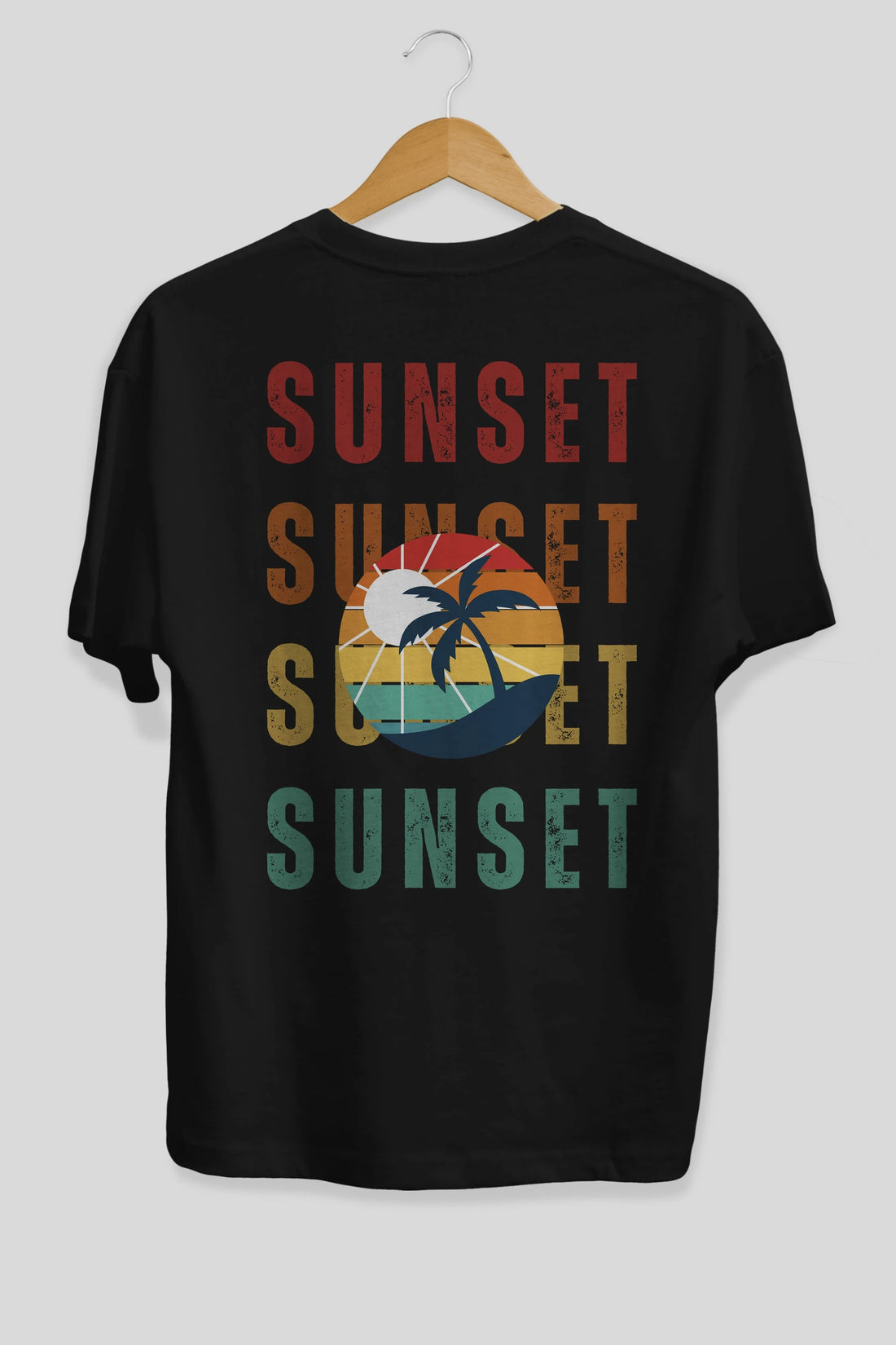 Sunset Yazılı Arka Baskılı Oversize t-shirt Erkek Kadın Unisex