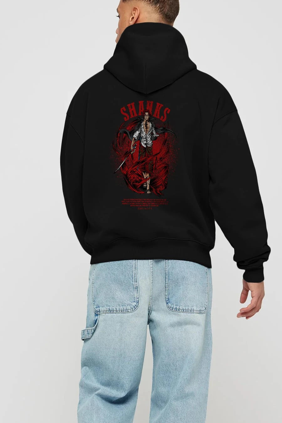 Shanks Anime Arka Baskılı Hoodie Oversize Kapüşonlu Sweatshirt Erkek Kadın Unisex