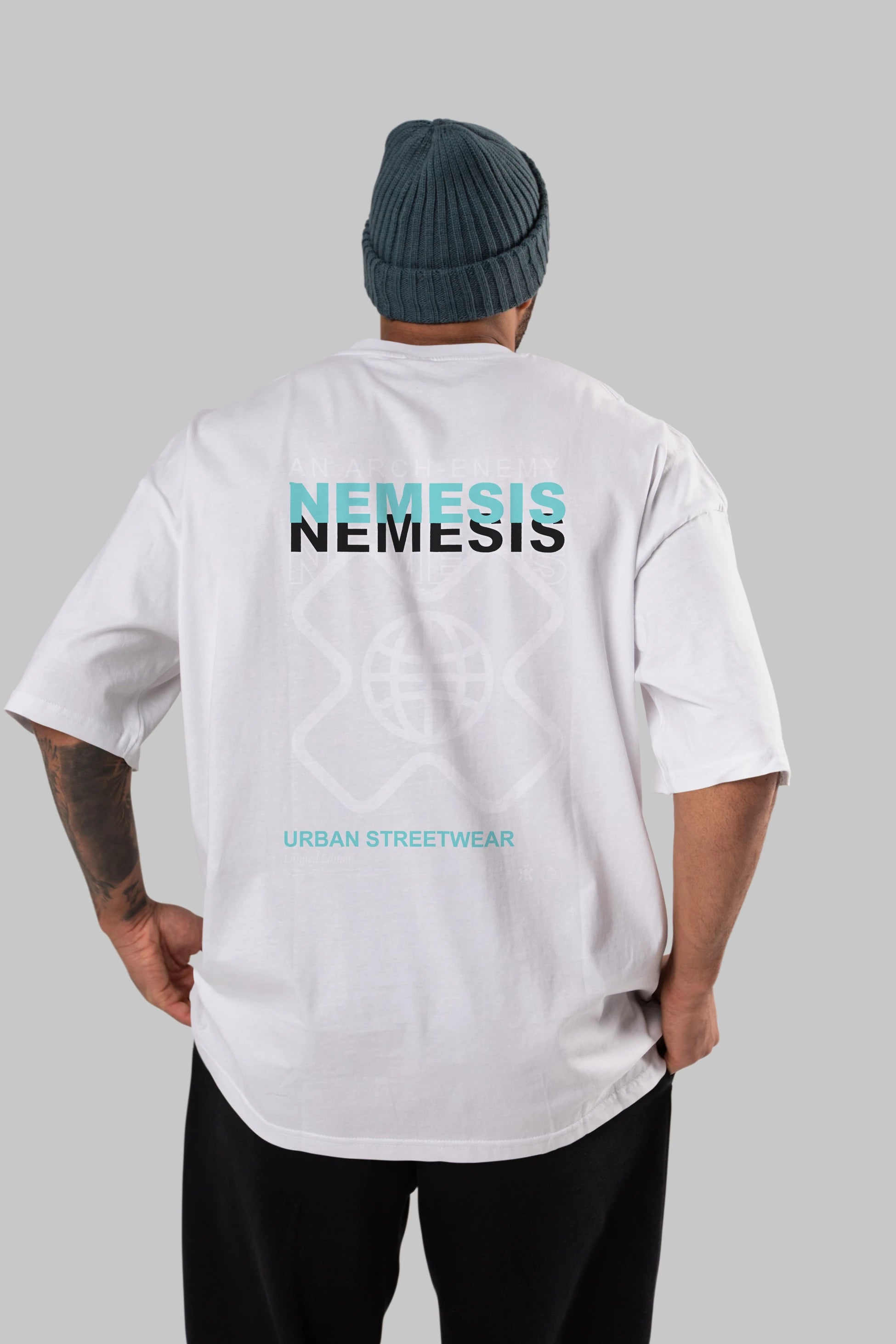 Nemesis Urban Arka Baskılı Oversize t-shirt Erkek Kadın Unisex