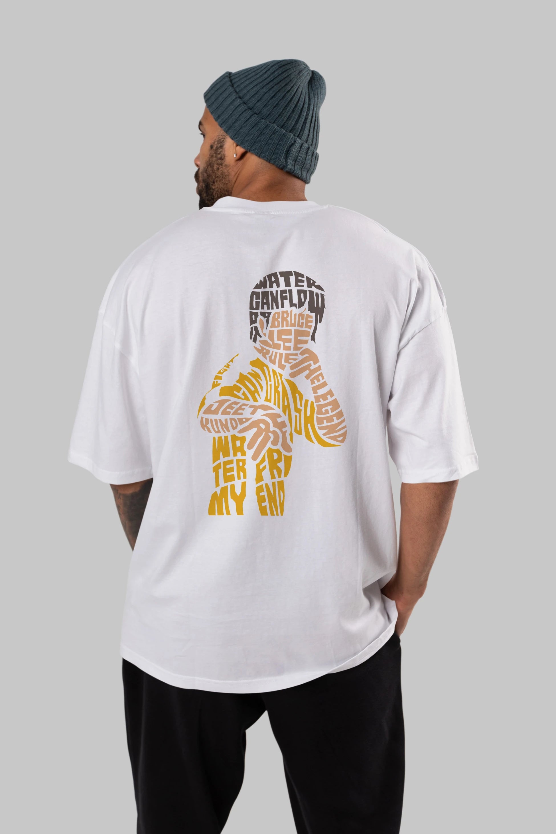 Bruce Lee Arka Baskılı Oversize t-shirt %100 pamuk Erkek Kadın Unisex