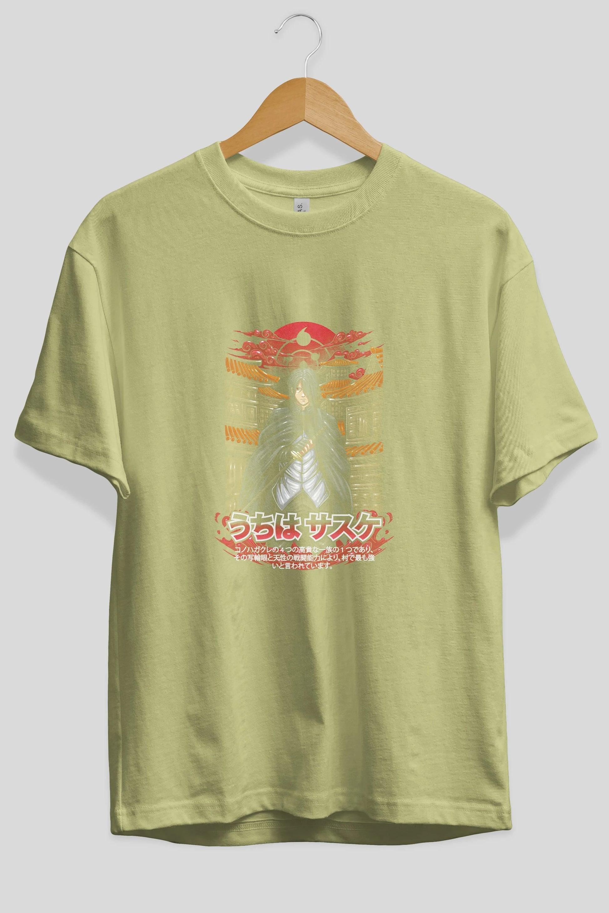 NARUTO SASUKE UCHIHA 1 Anime Ön Baskılı Oversize t-shirt %100 pamuk Erkek Kadın Unisex