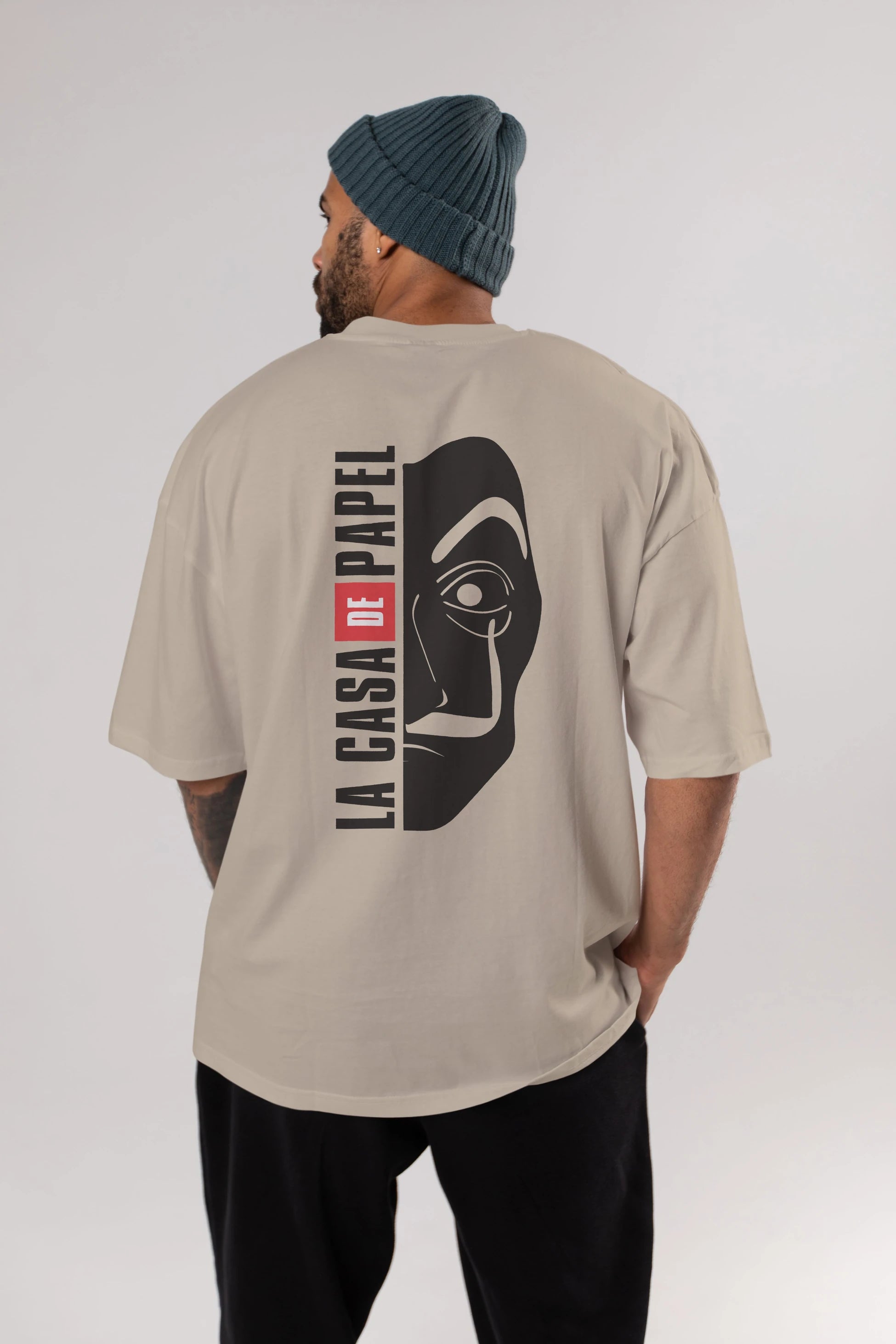 La Casa De Papel (3) Arka Baskılı Oversize t-shirt Erkek Kadın Unisex %100 Pamuk Bisiklet Yaka tişort