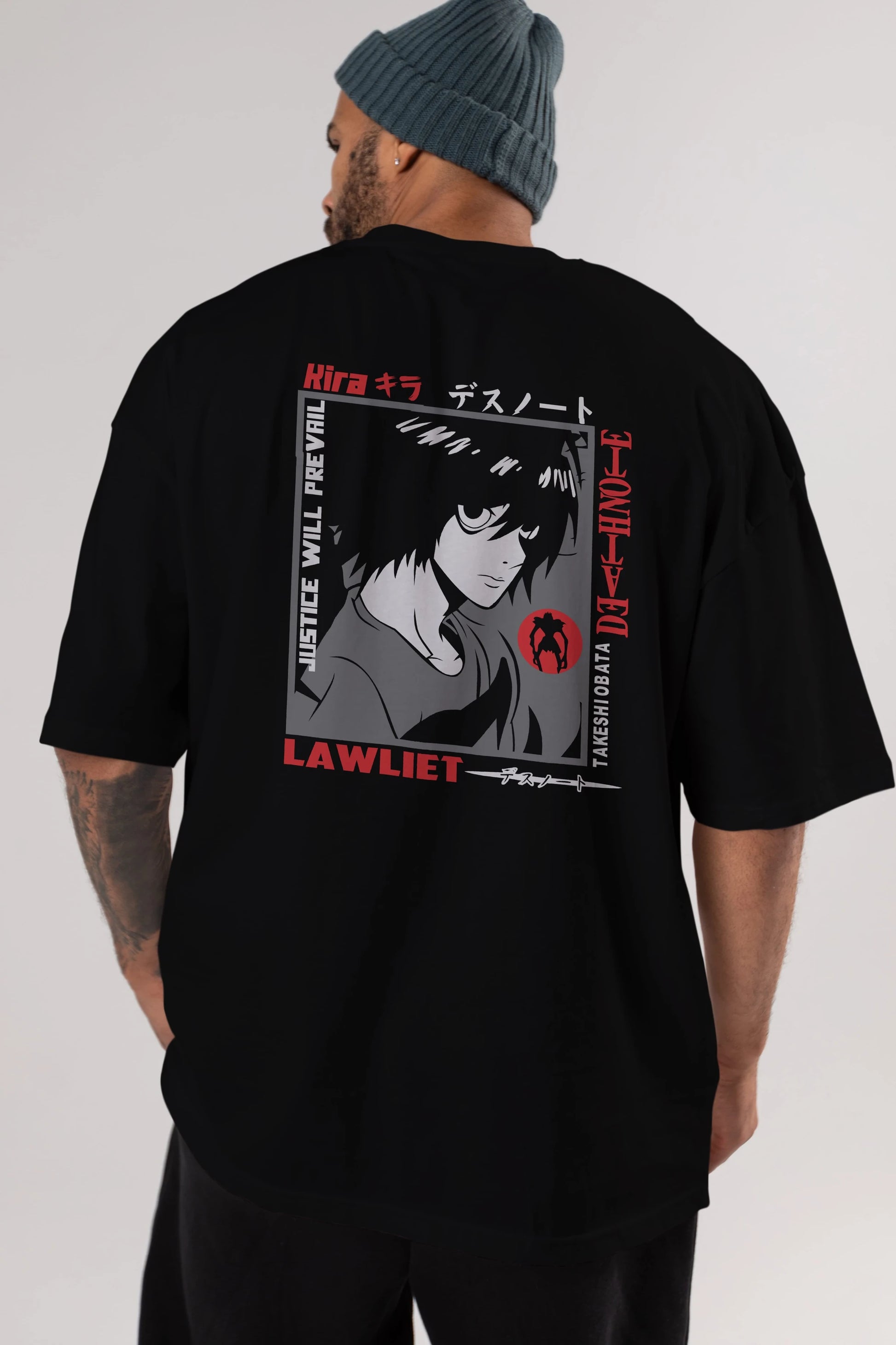 DEATH NOTE Anime Arka Baskılı Oversize t-shirt Erkek Kadın Unisex