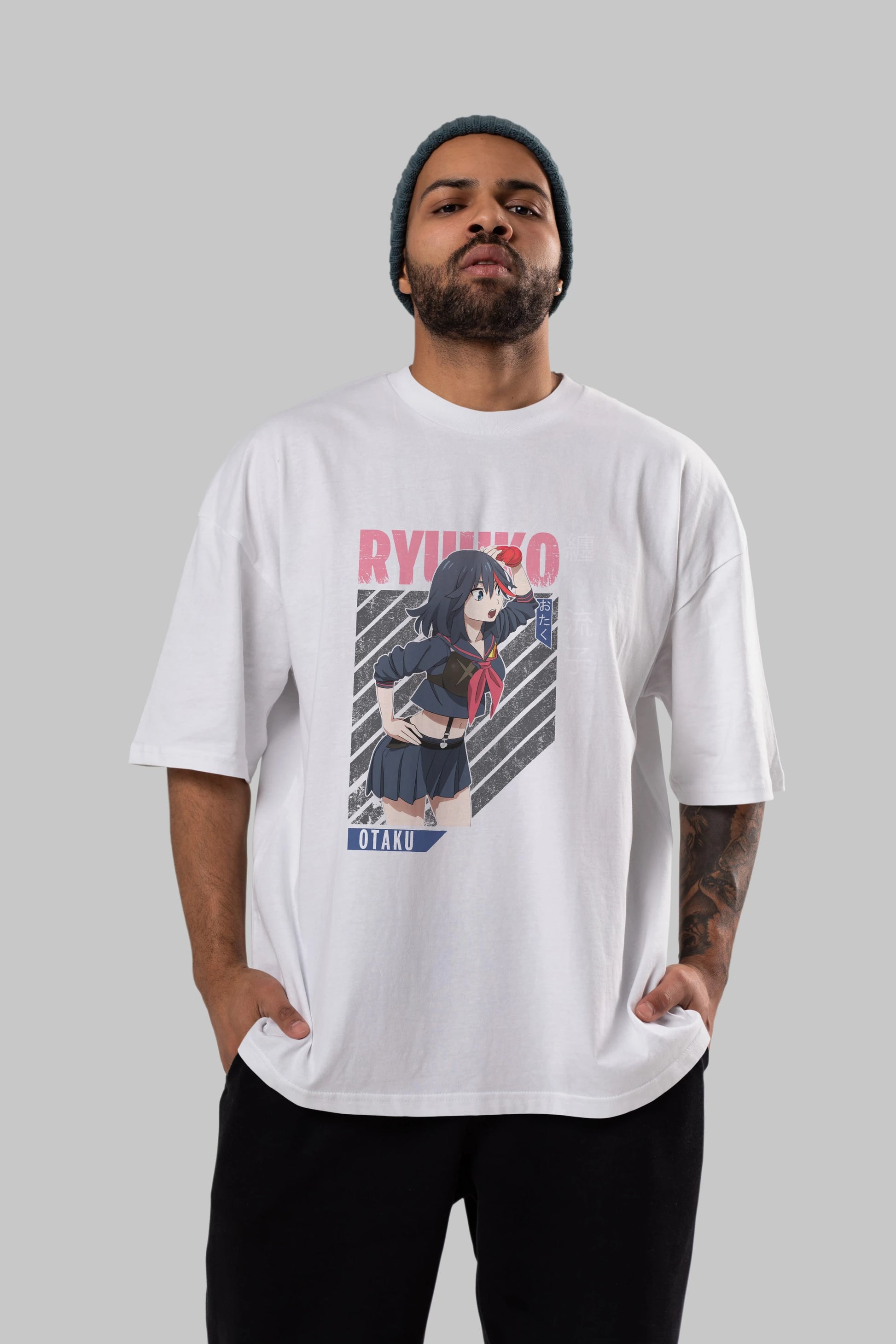 Ryuuko Matoi 6 Anime Ön Baskılı Oversize t-shirt %100 pamuk Erkek Kadın Unisex