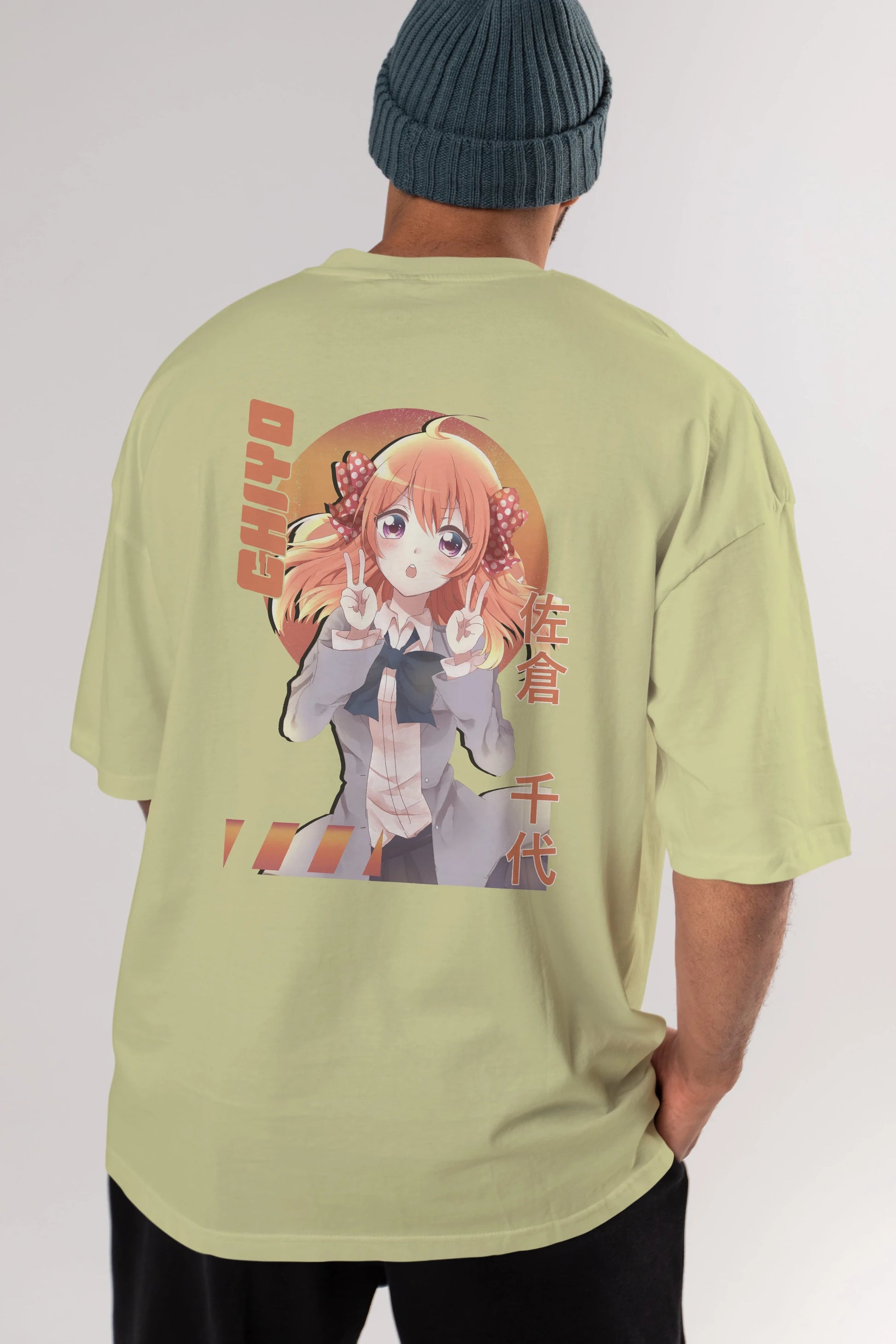 Chiyo Sakura 5 Anime Arka Baskılı Oversize t-shirt Erkek Kadın Unisex