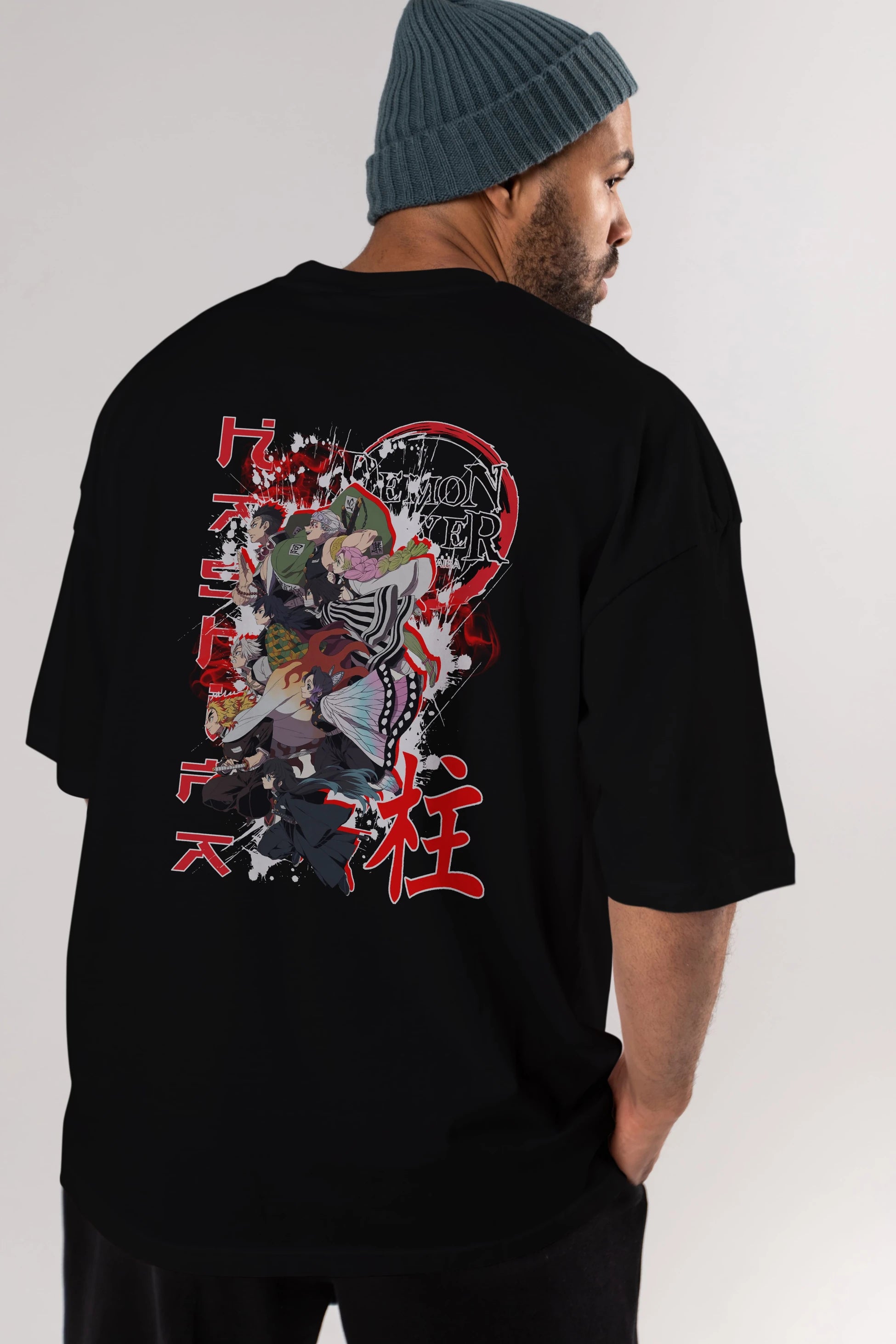 DEMON SLAYER SLAYERS Anime Arka Baskılı Oversize t-shirt Erkek Kadın Unisex