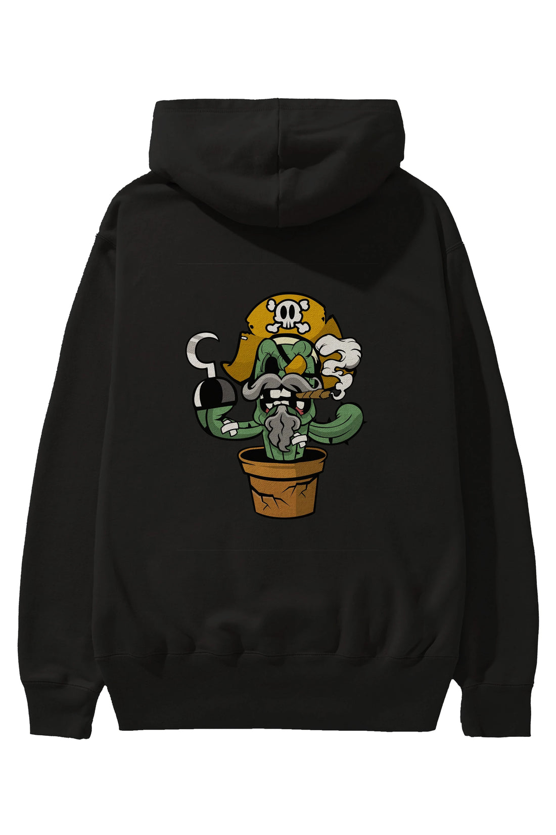Pirate Cactus Arka Baskılı Hoodie Oversize Kapüşonlu Sweatshirt Erkek Kadın Unisex