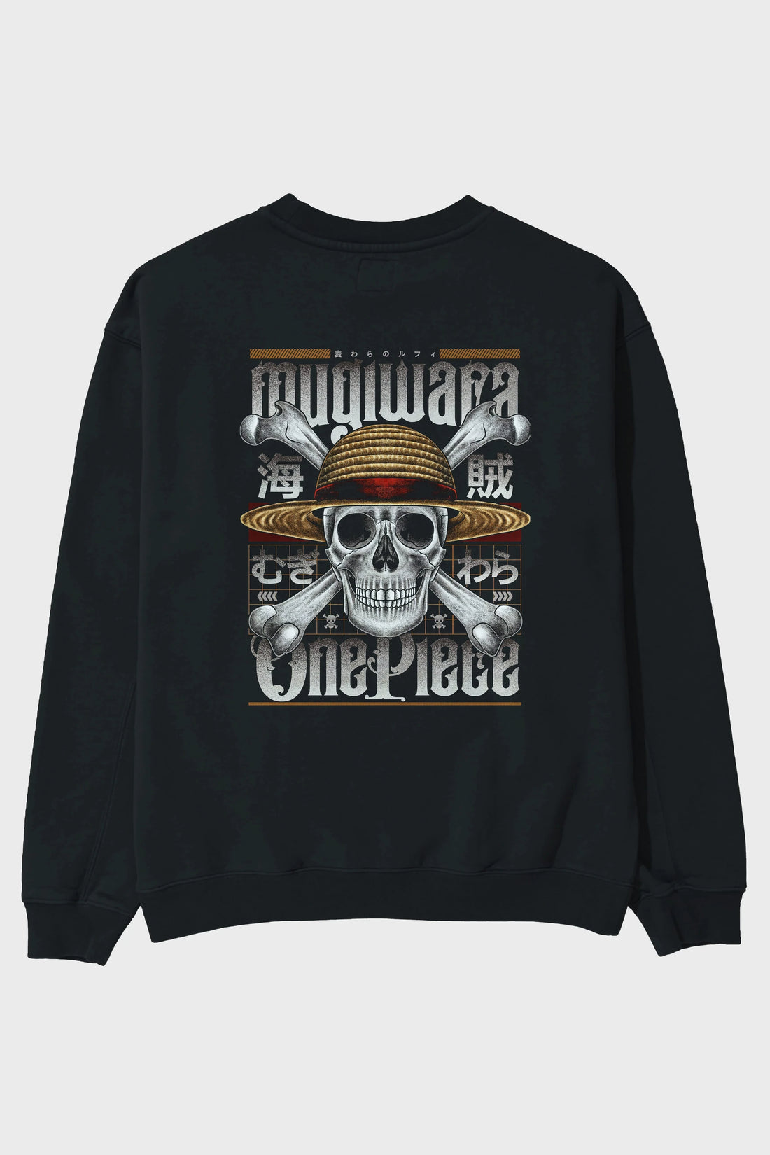 ONE PIECE (2) Anime Arka Baskılı Oversize Sweatshirt Erkek Kadın Unisex